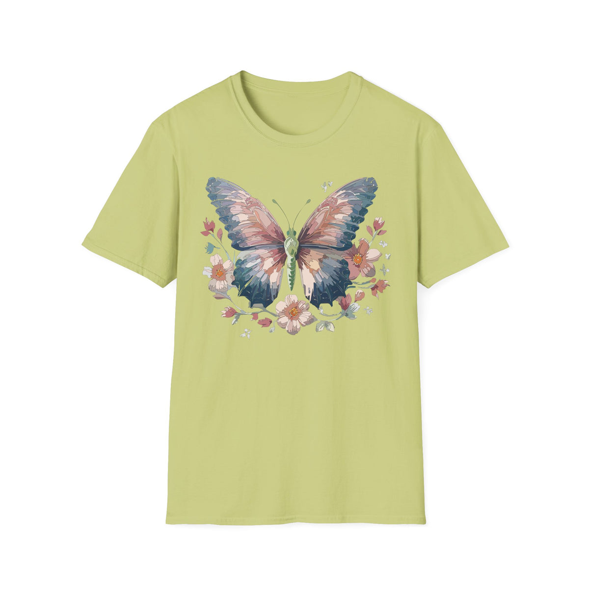 Butterfly Floral T-Shirt — Watercolor Butterfly Tee for Women & Nature Lovers Graphic Tee Unisex 100 Cotton Gildan T-Shirt