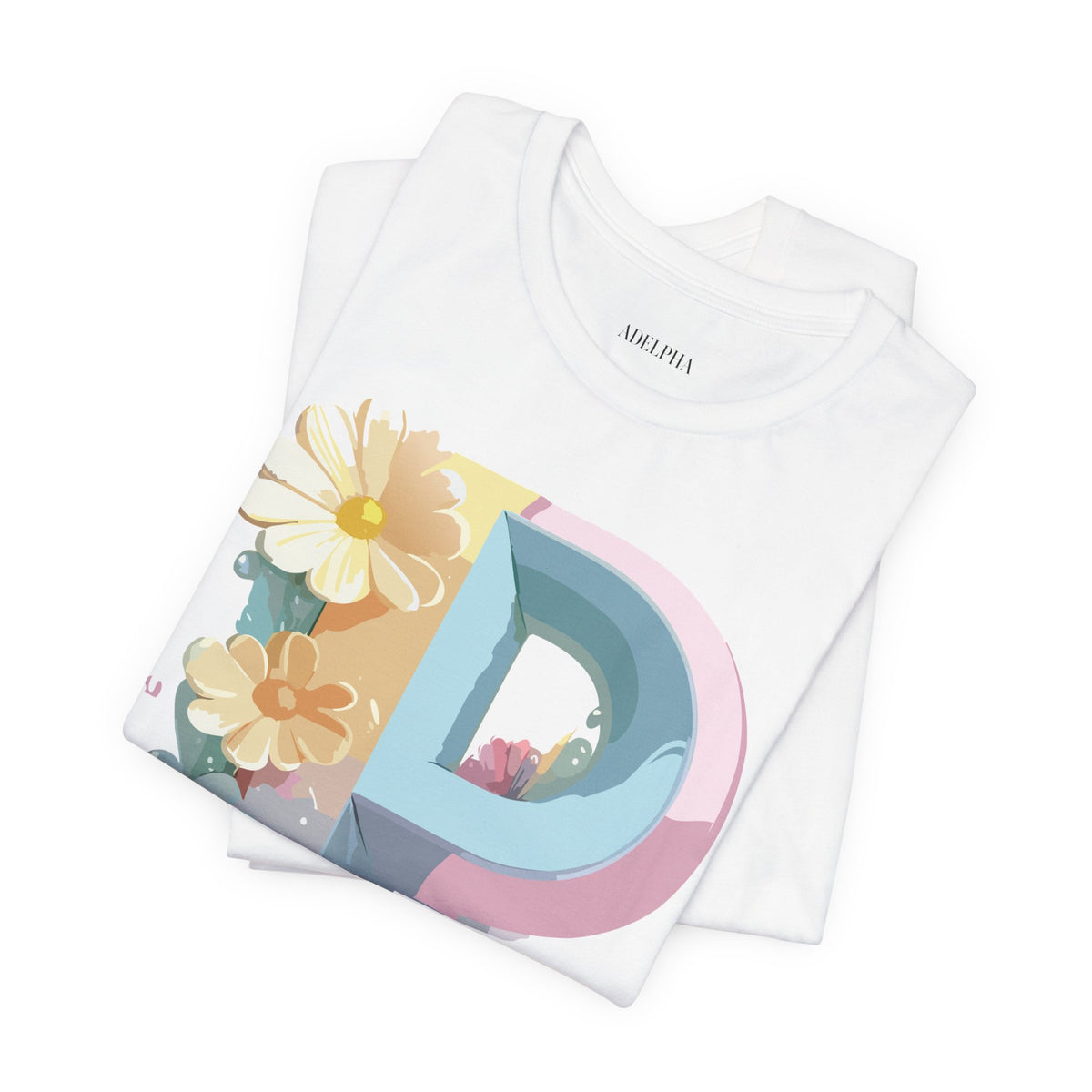 Letter P Graphic Unisex Cotton Bella+Canvas Tee with Art Letter Design