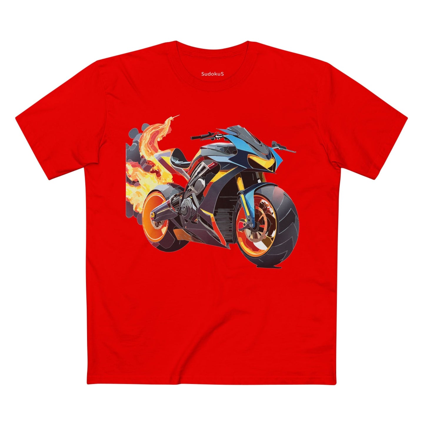 Moto Bike Graphic Unisex 100 Cotton Staple Tee 20