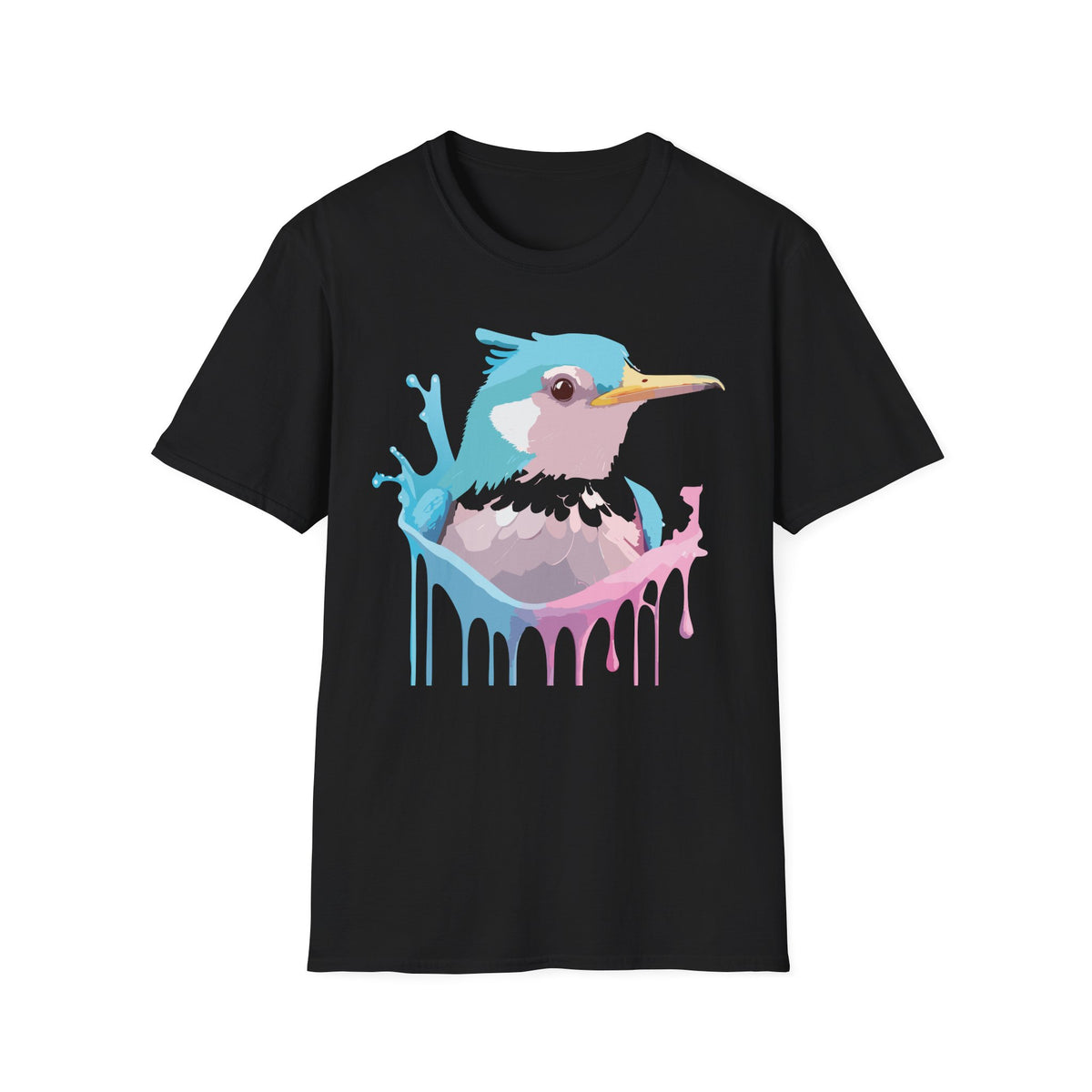 Pastel Hummingbird T-Shirt | Drip Paint Bird Art