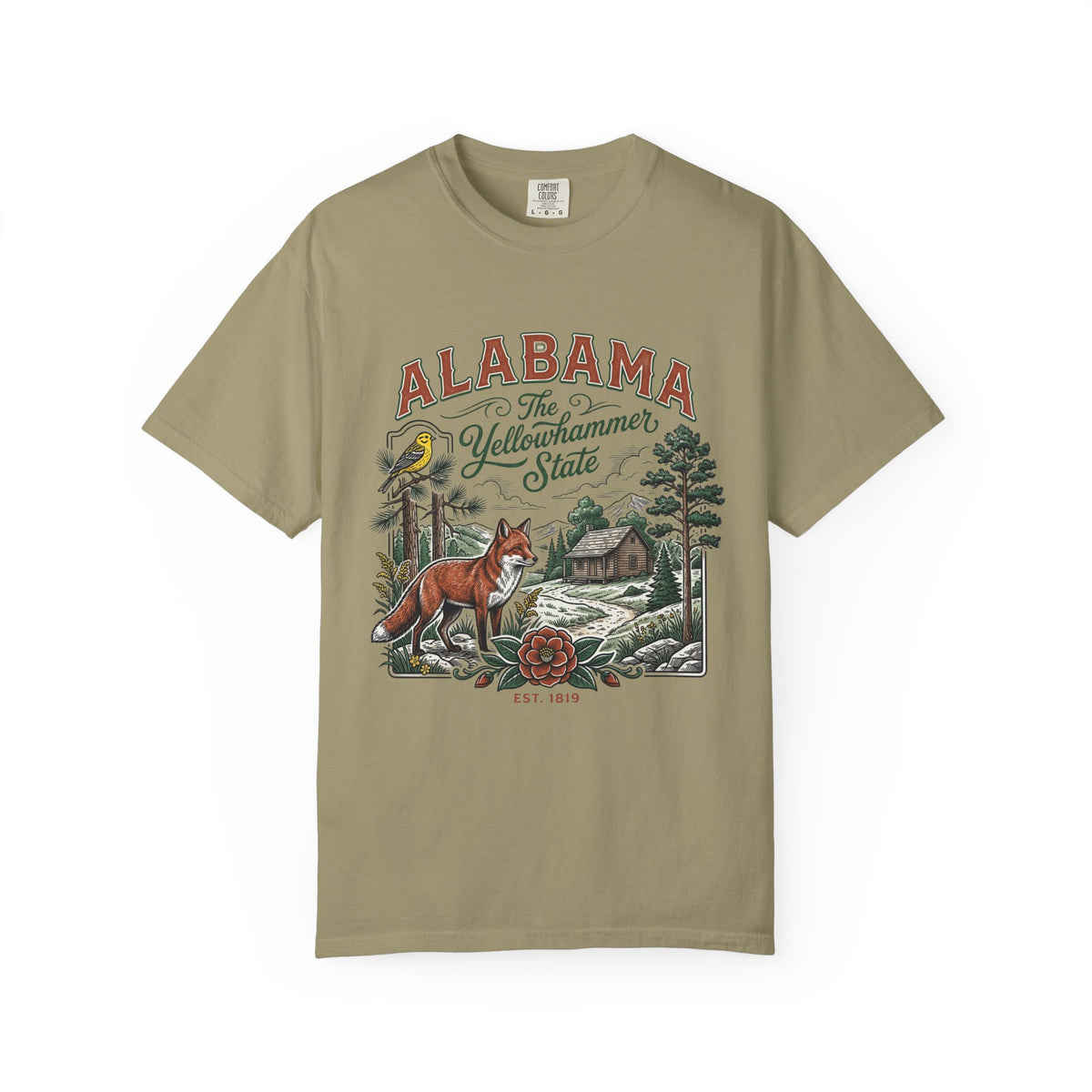 Alabama Graphic Unisex Heavyweight Garment-Dyed Travel Tourist Graphic Gift Tee 100 Cotton Comfort Colors T-Shirt