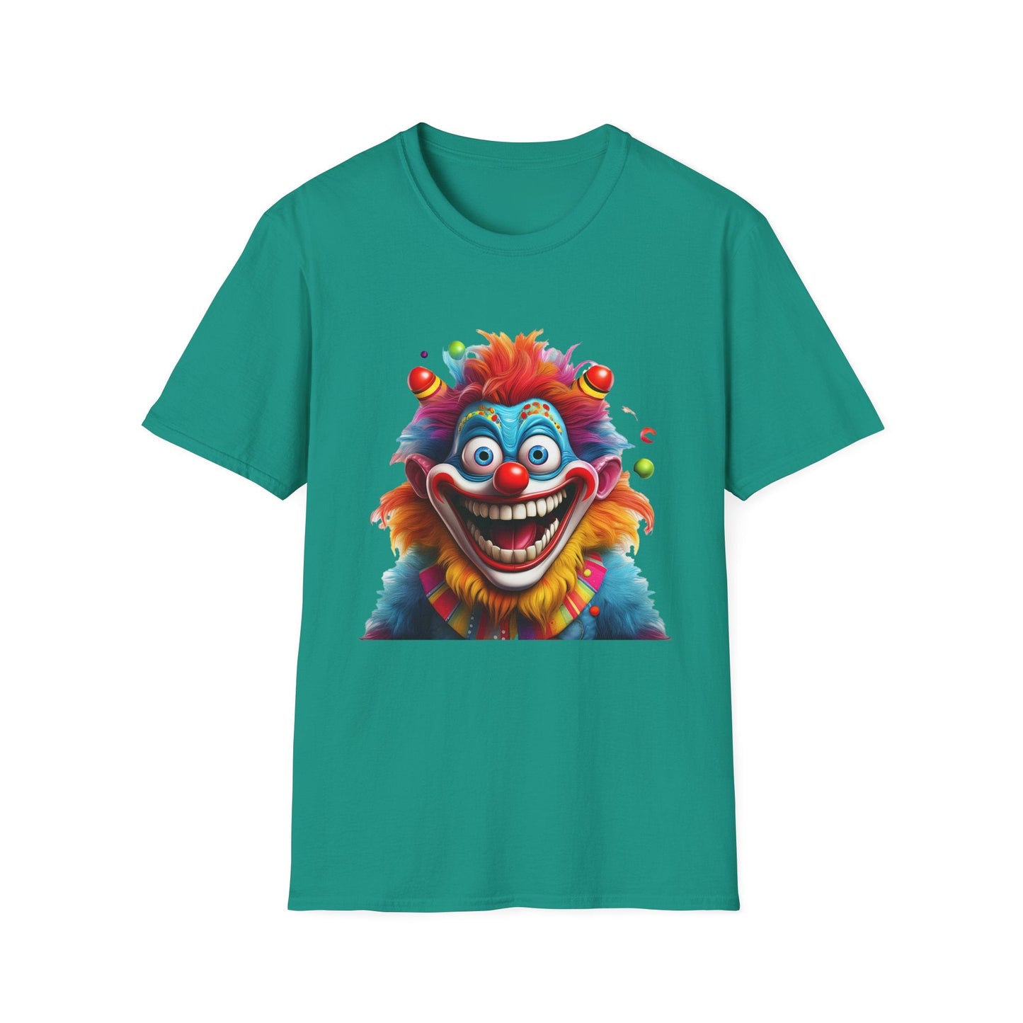 Clown Themed Unisex T Shirt Funny Man Circus Scary Man Tee Gildan Softstyle 64000 Cotton