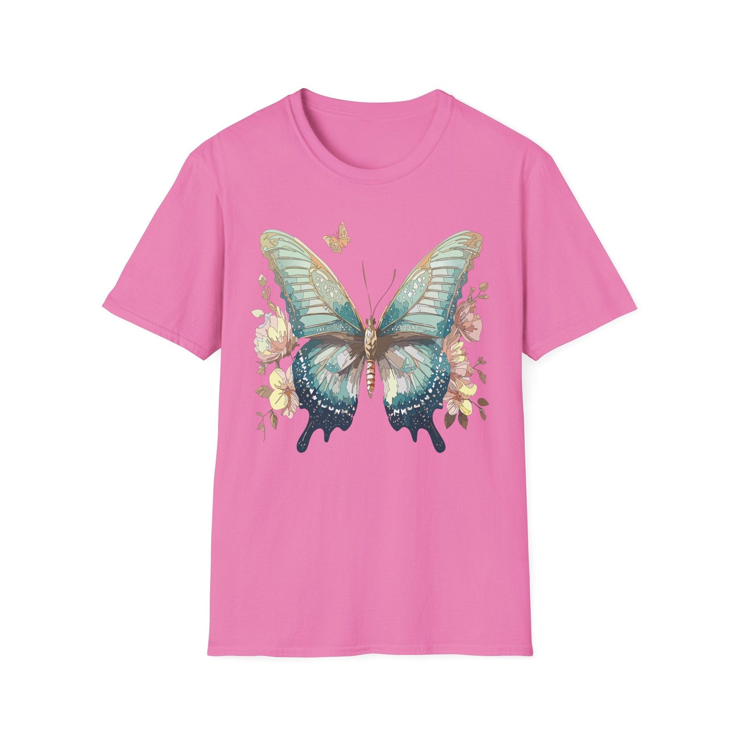 Butterfly Print Unisex T Shirt Monarch Design Softstyle 64000 Gildan Cotton Tee Quality