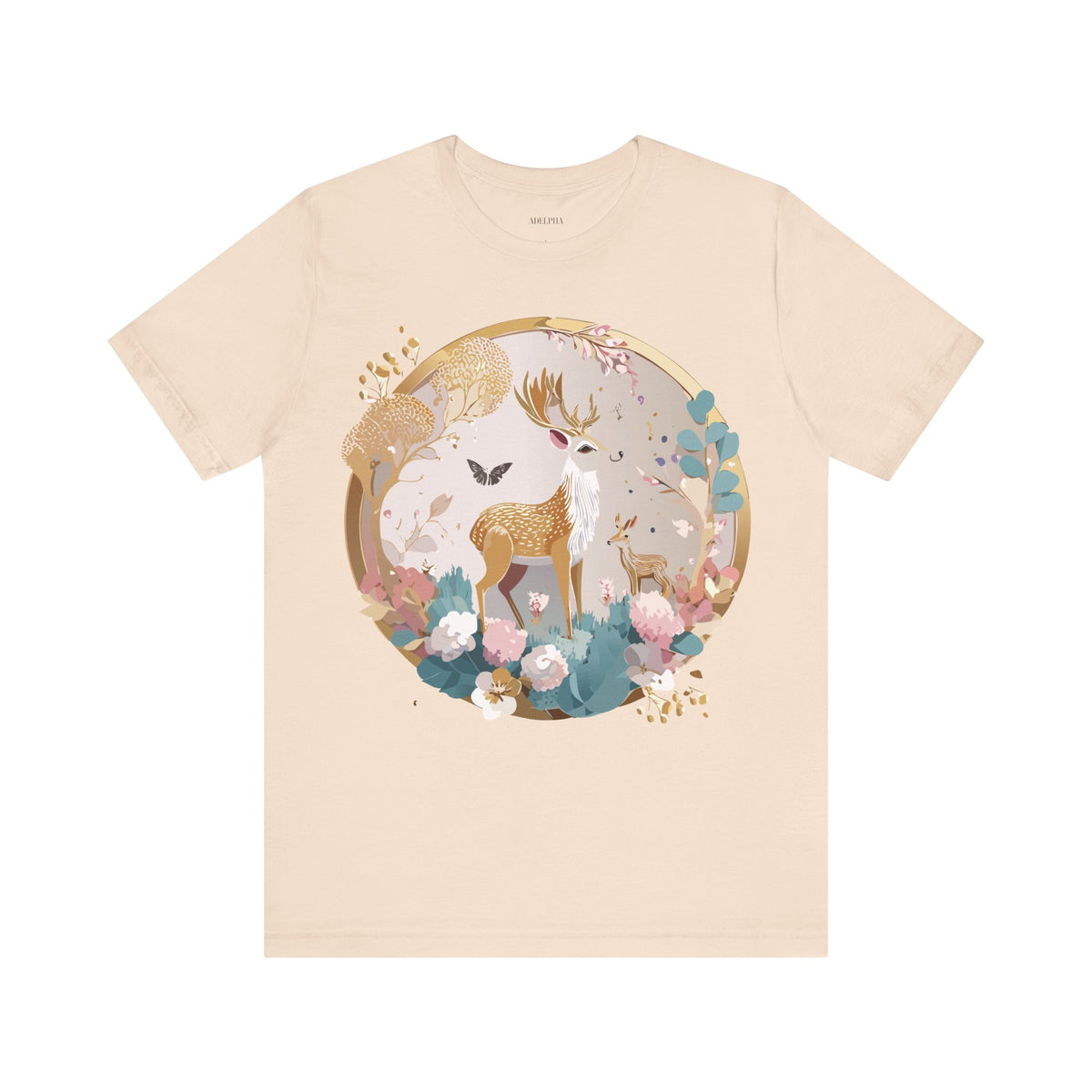Medallion Graphic Unisex Cotton Bella+Canvas Tee with Floral Art Design n147