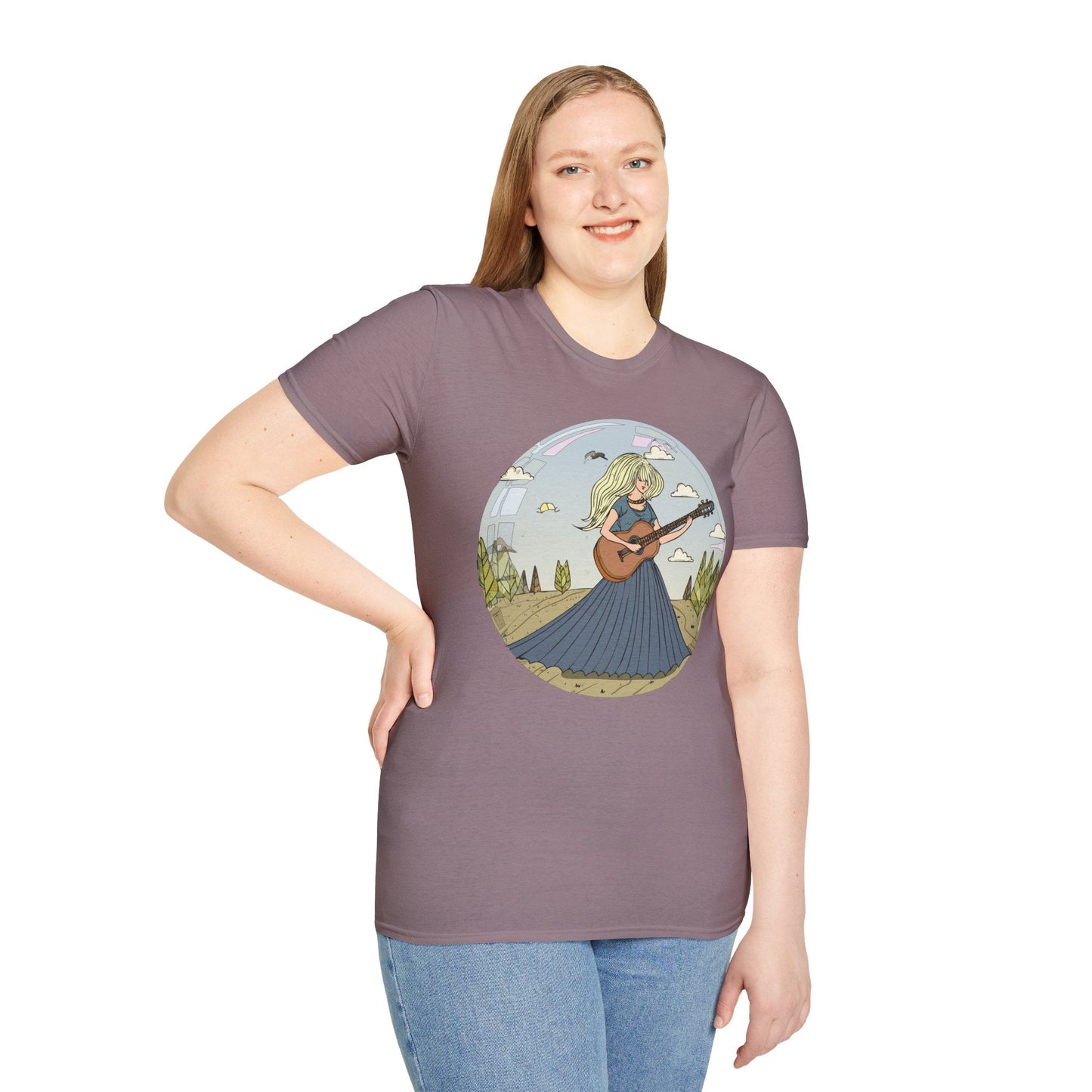 Womens Graphic T Shirt Art Design Tee Softstyle Cotton Ring-Spun Unisex Short Sleeve