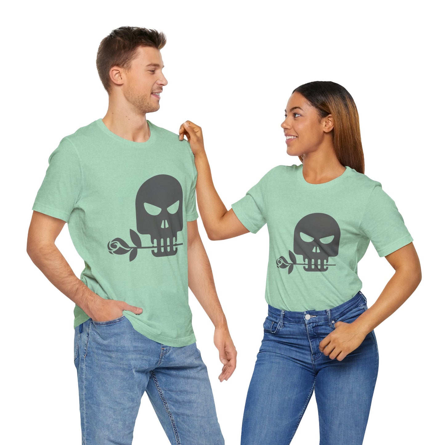 Unisex Cotton Tee Shirt with Skull