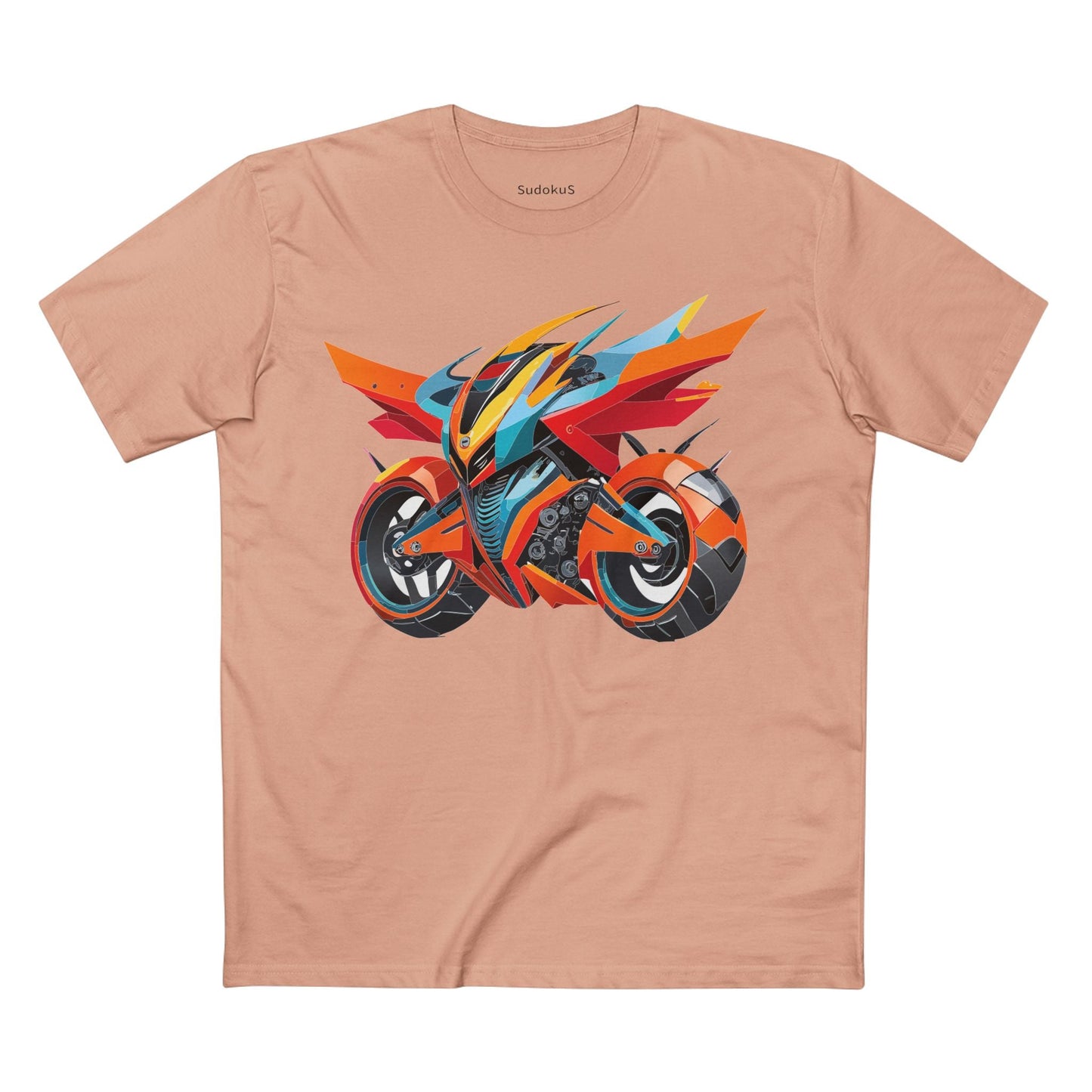 Moto Bike Graphic Unisex 100 Cotton Staple Tee 1