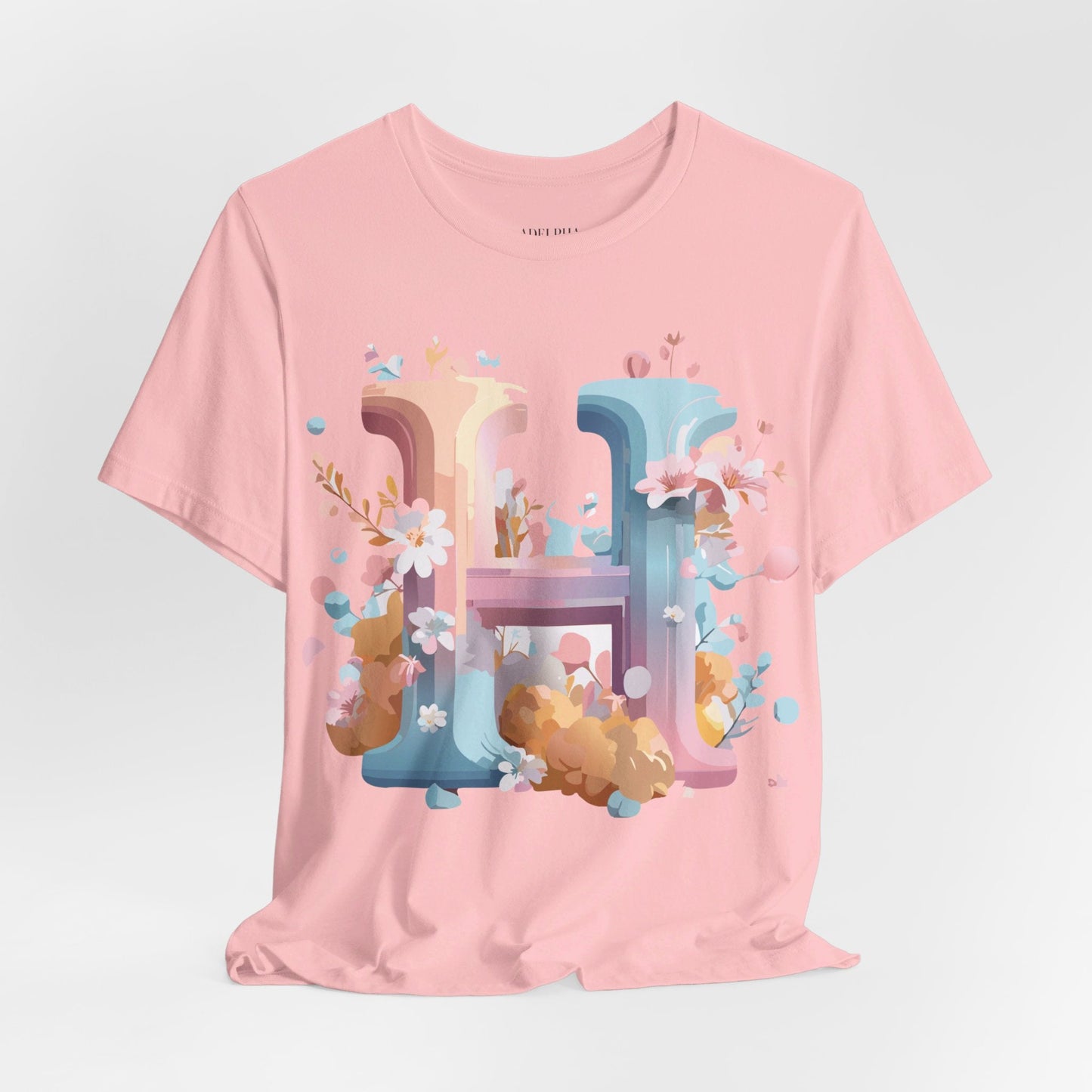 Letter H Graphic T Shirt Unisex Jersey Short Sleeve Tee By Adelpha Vintage Artwork