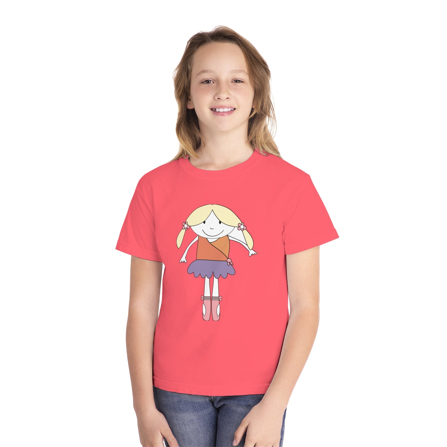 Youth Tee Shirt with Funny Girl