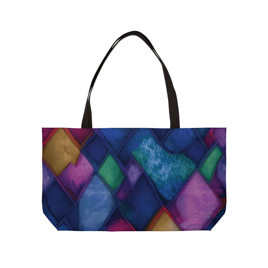 Denim Print Weekender Bag High-Quality 100% Spun Polyester 24x13 Canvas Bag 12