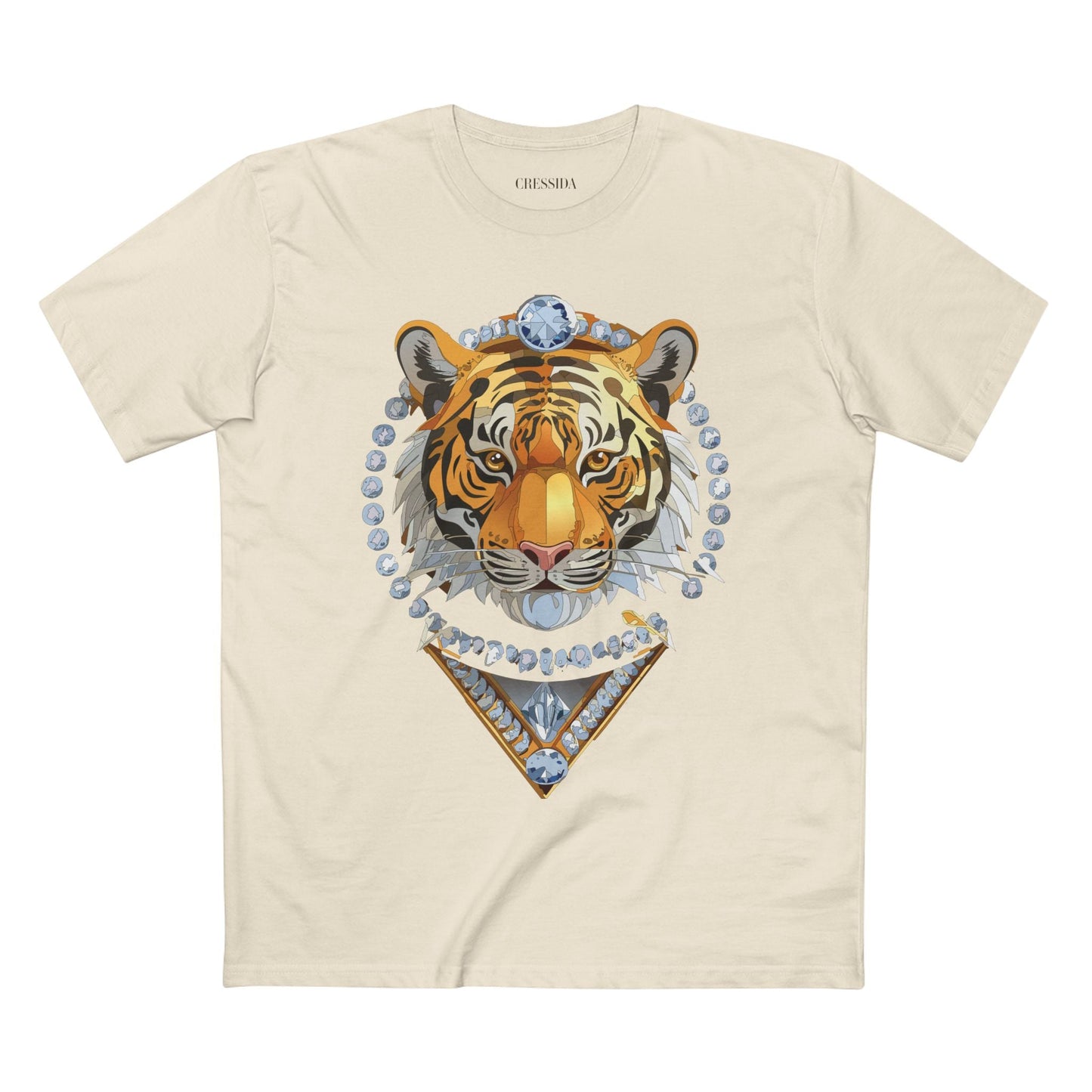 Tiger Graphic Unisex 100 Cotton Tee With Unique Animal Golden Medallion Art Design 5