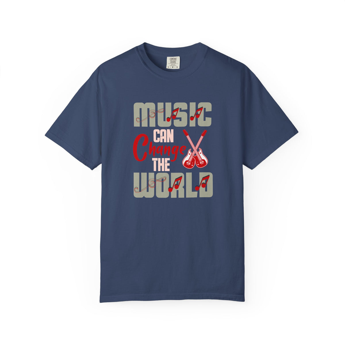 Music Can Change the World T-shirt Guitar Graphic Music Unisex Cotton Tee 062