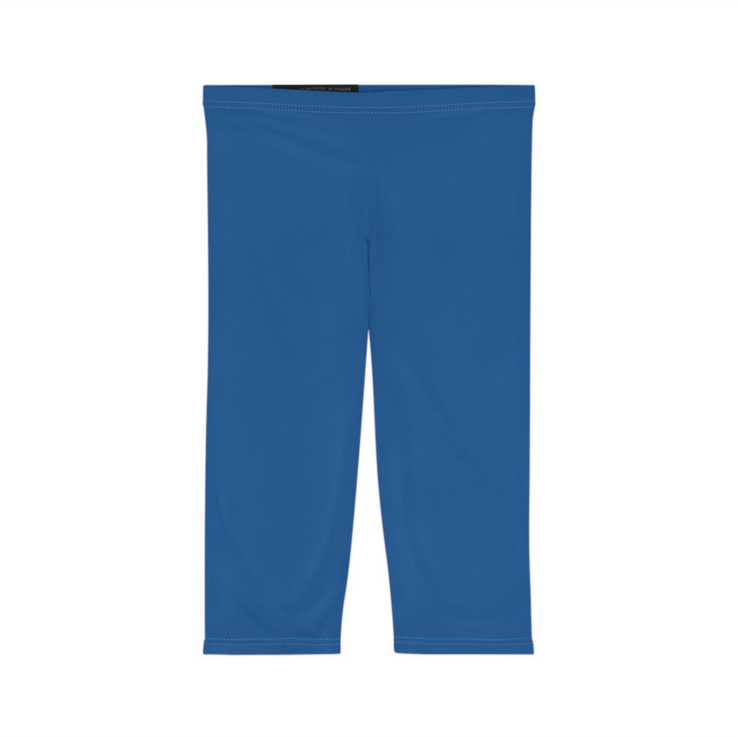 Baltic Blue Color Women's Brushed Suede Poly Span Casual Capri Leggings XS-2XL