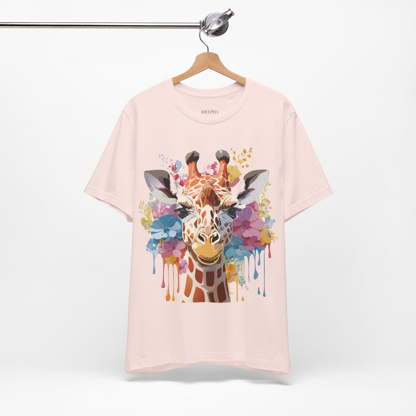 Adelpha Giraffe Graphic Tee Unisex Vintage Inspired Artwork Jersey Short Sleeve