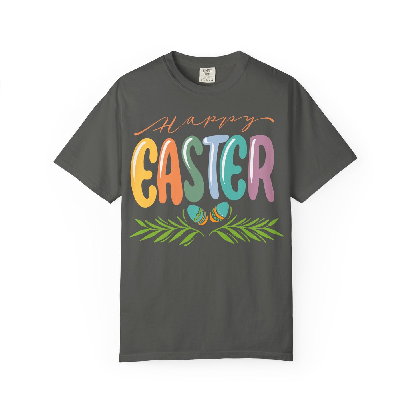 Happy Easter T-Shirt, Tee Shirt with Easter Signature, T Shirt with Easter Prints, Tee Shirt with Easter Design