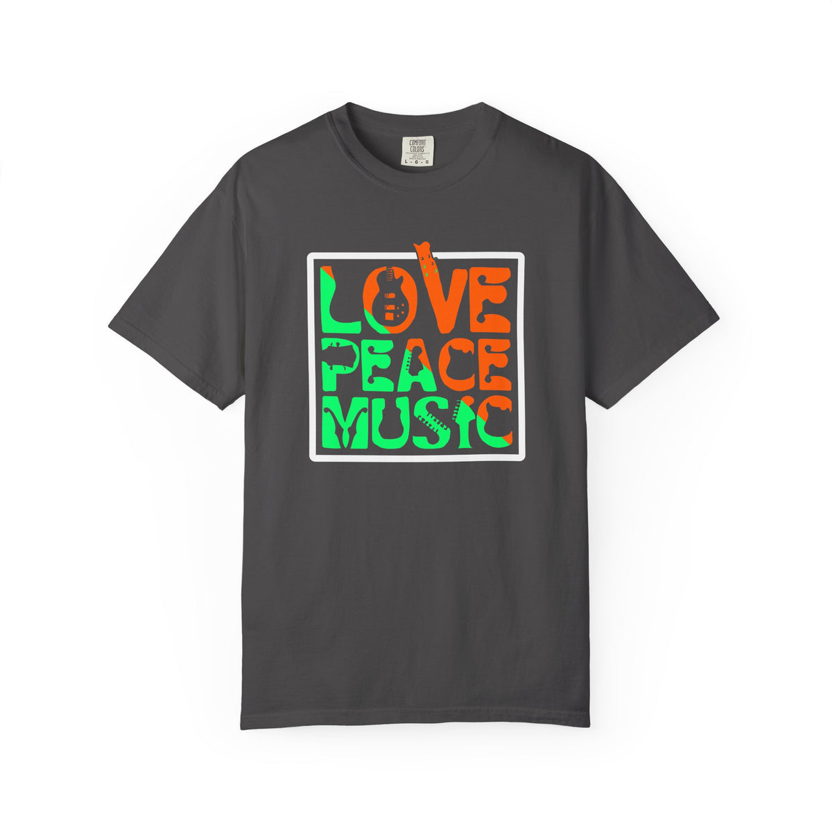 Love Peace Music T-Shirt Retro Psychedelic Typography Unisex Cotton Tee 059