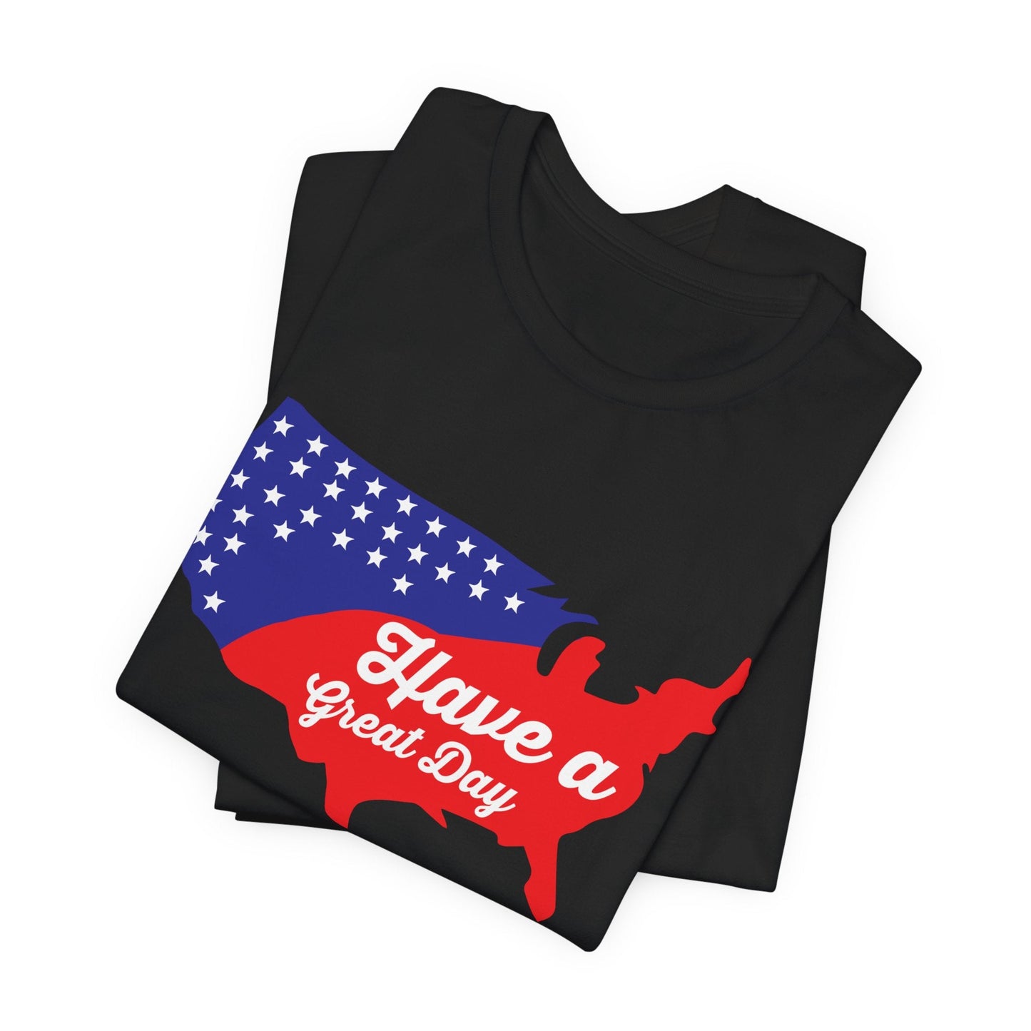 USA Map Patriotic Graphic Unisex Cotton T-Shirt 021