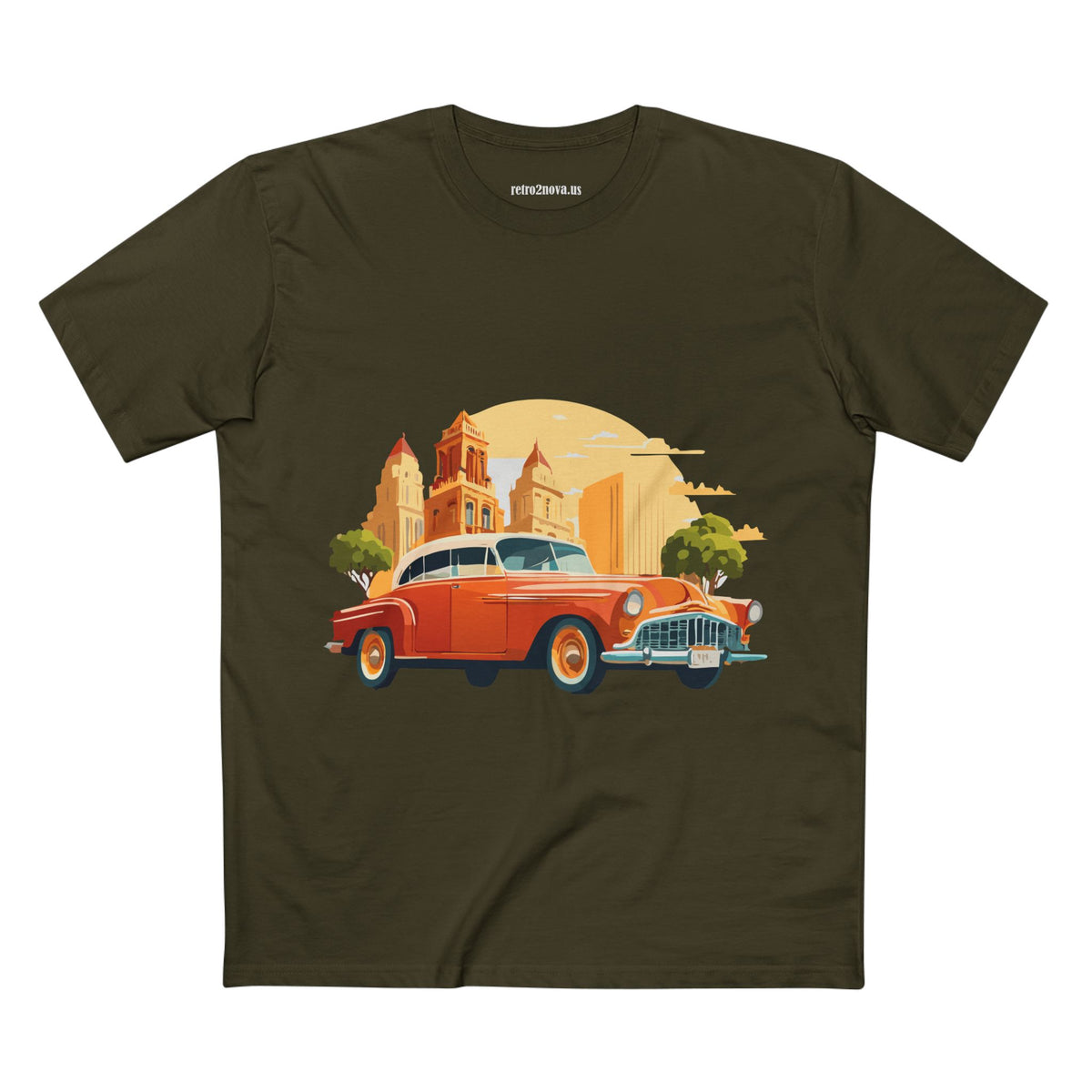 Retro Car Vintage Graphic Tee Staple Unisex 100 Cotton Tee Shirt - RC-21