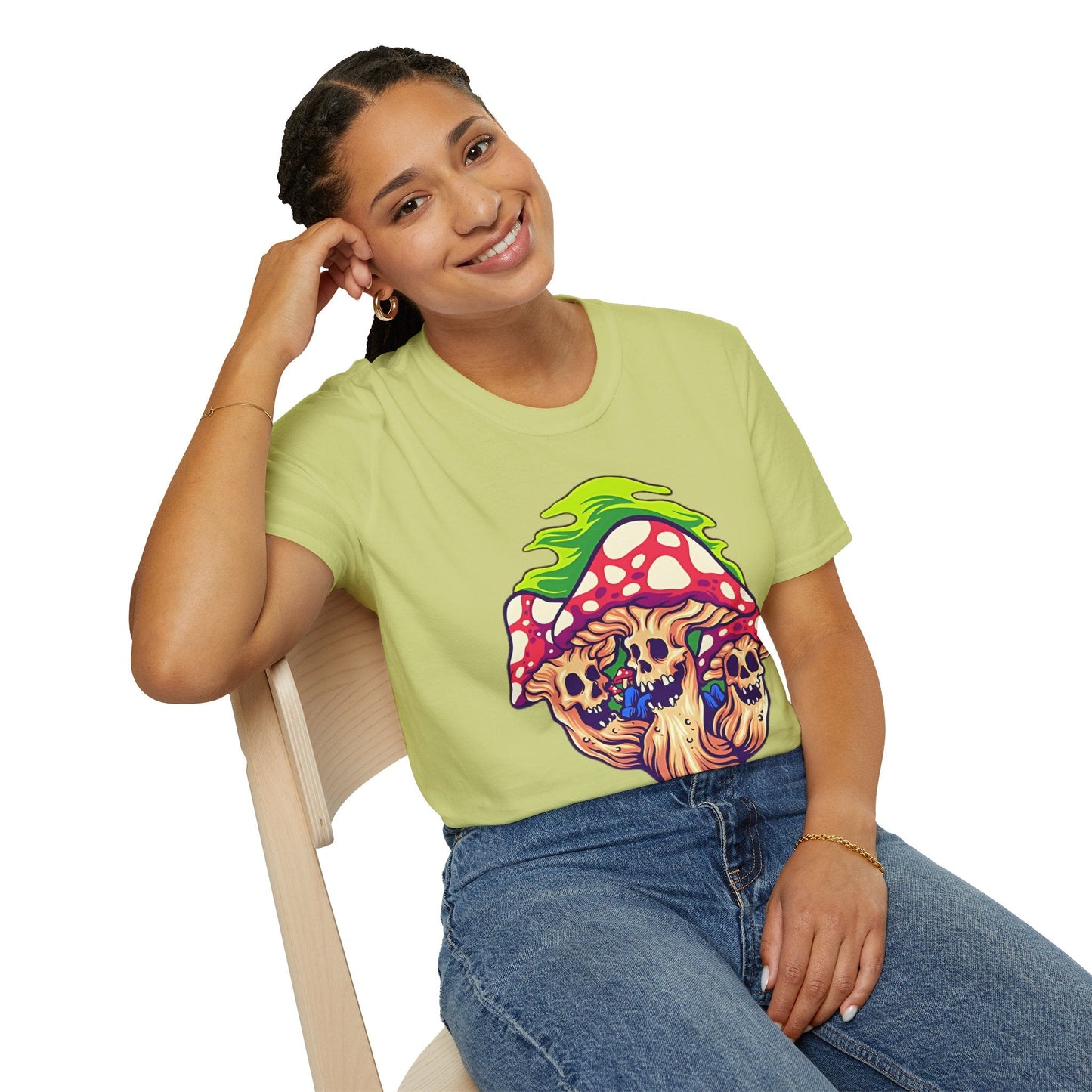 Mashroom Tee Shirt Unisex Softstyle Gildan 64000 Cotton With Funny Mashroom Design