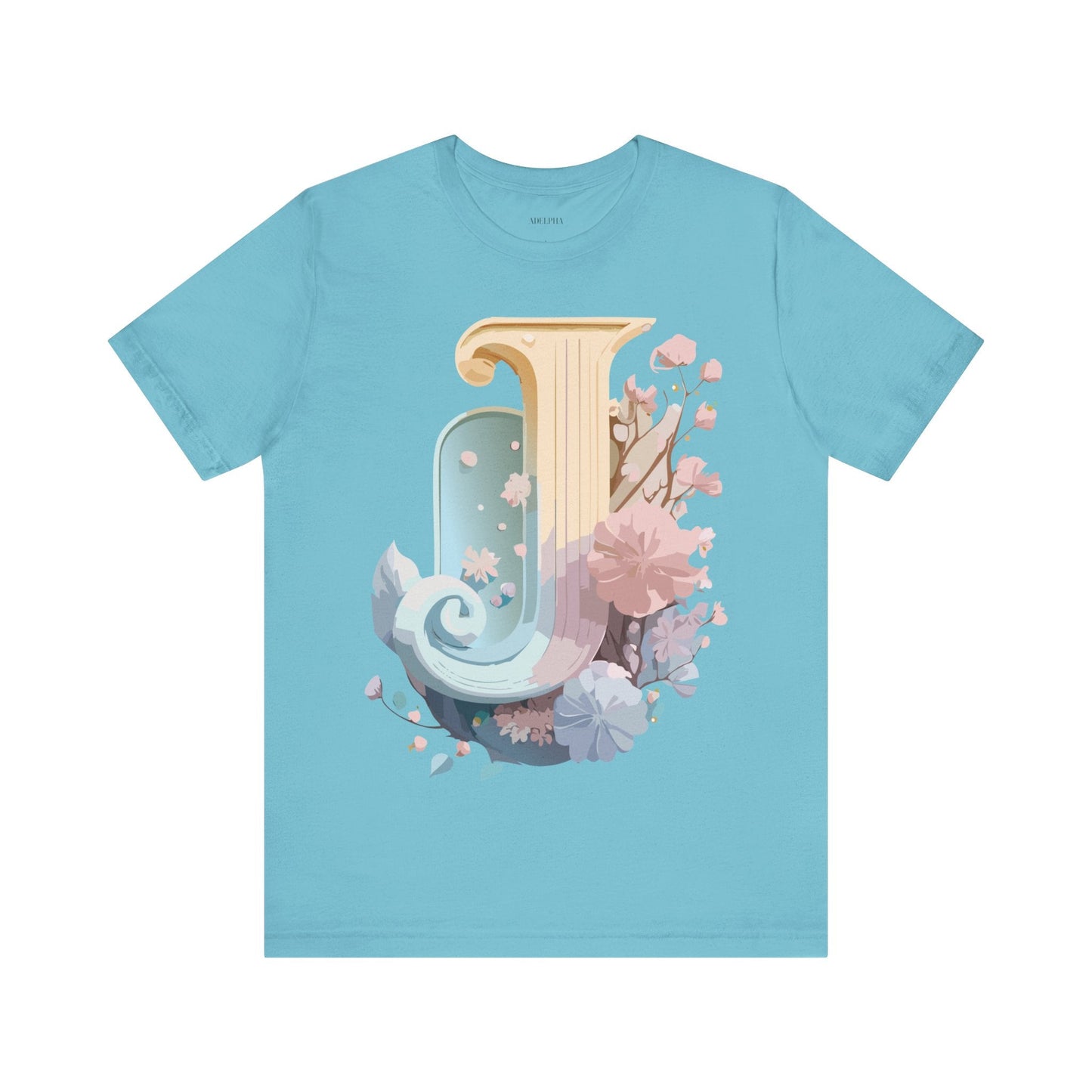 Letter J Shirt Unisex Graphic Tee Adelpha Vintage Inspired Artwork Design Short Sleeve