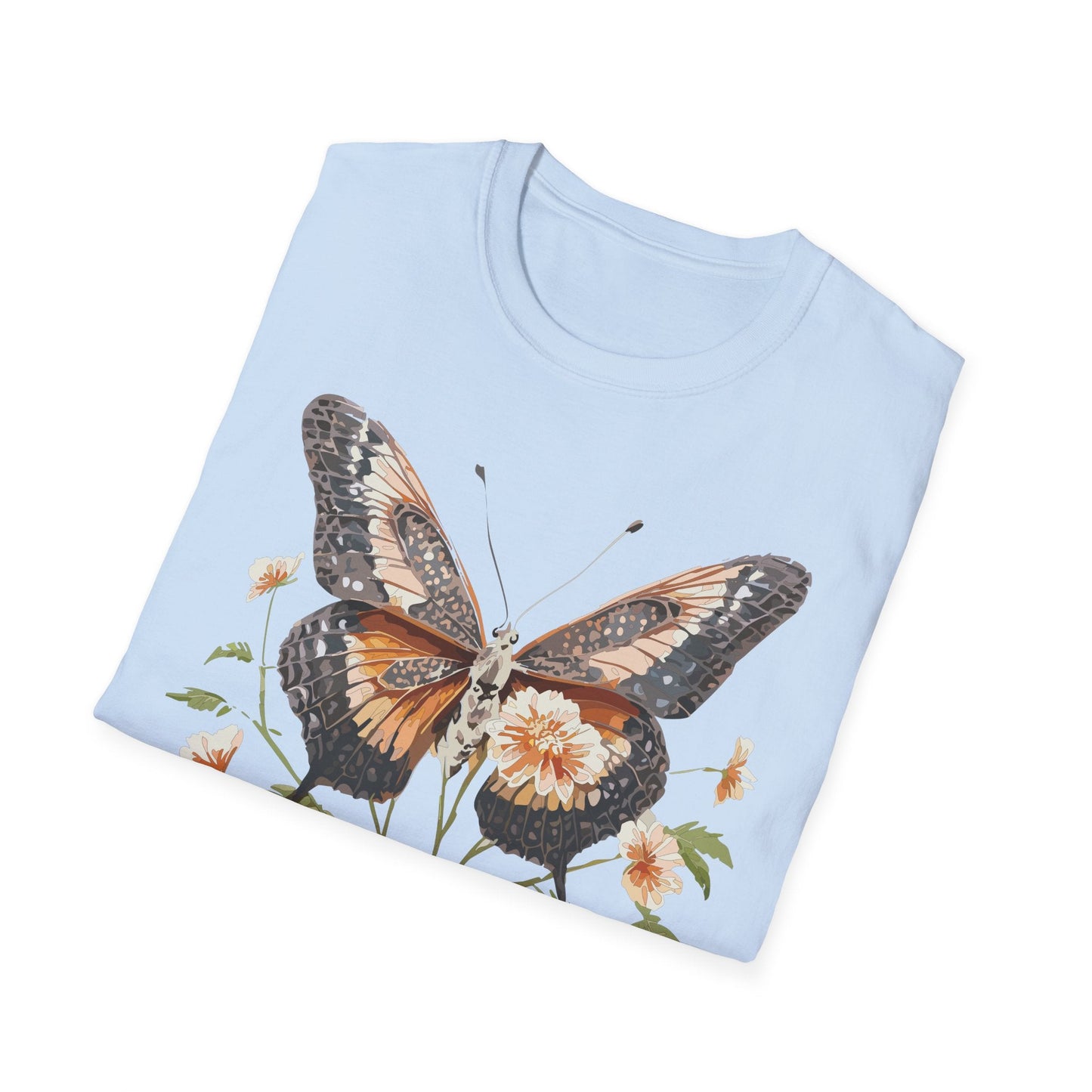 Butterfly T Shirt Unisex Softstyle Gildan 64000 Cotton Tee Monarch Print Comfort