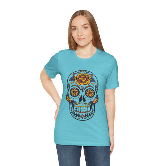 Camiseta unisex de algodón con calavera