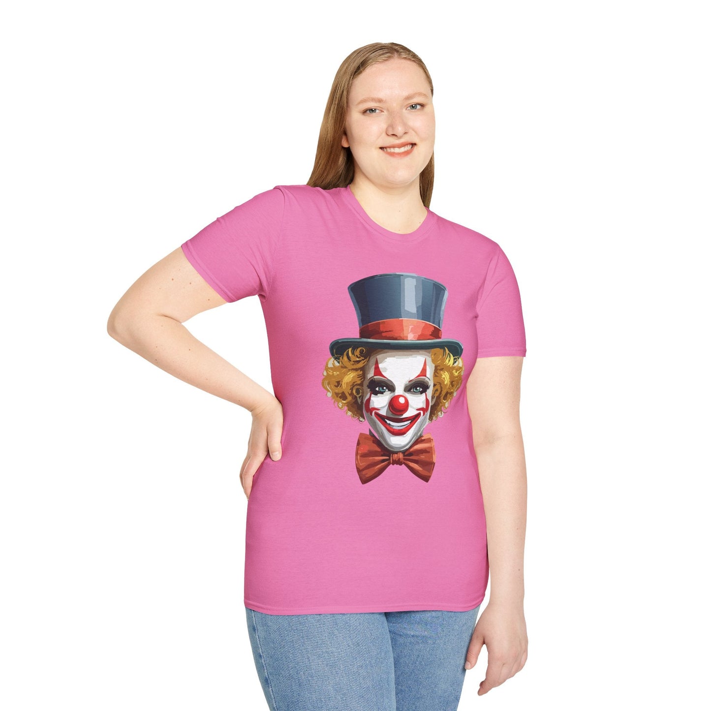 Clown Shirt T Shirt With Clown Funny Man Circus Shirt Scary Man Tee Unisex Gildan Softstyle 64000