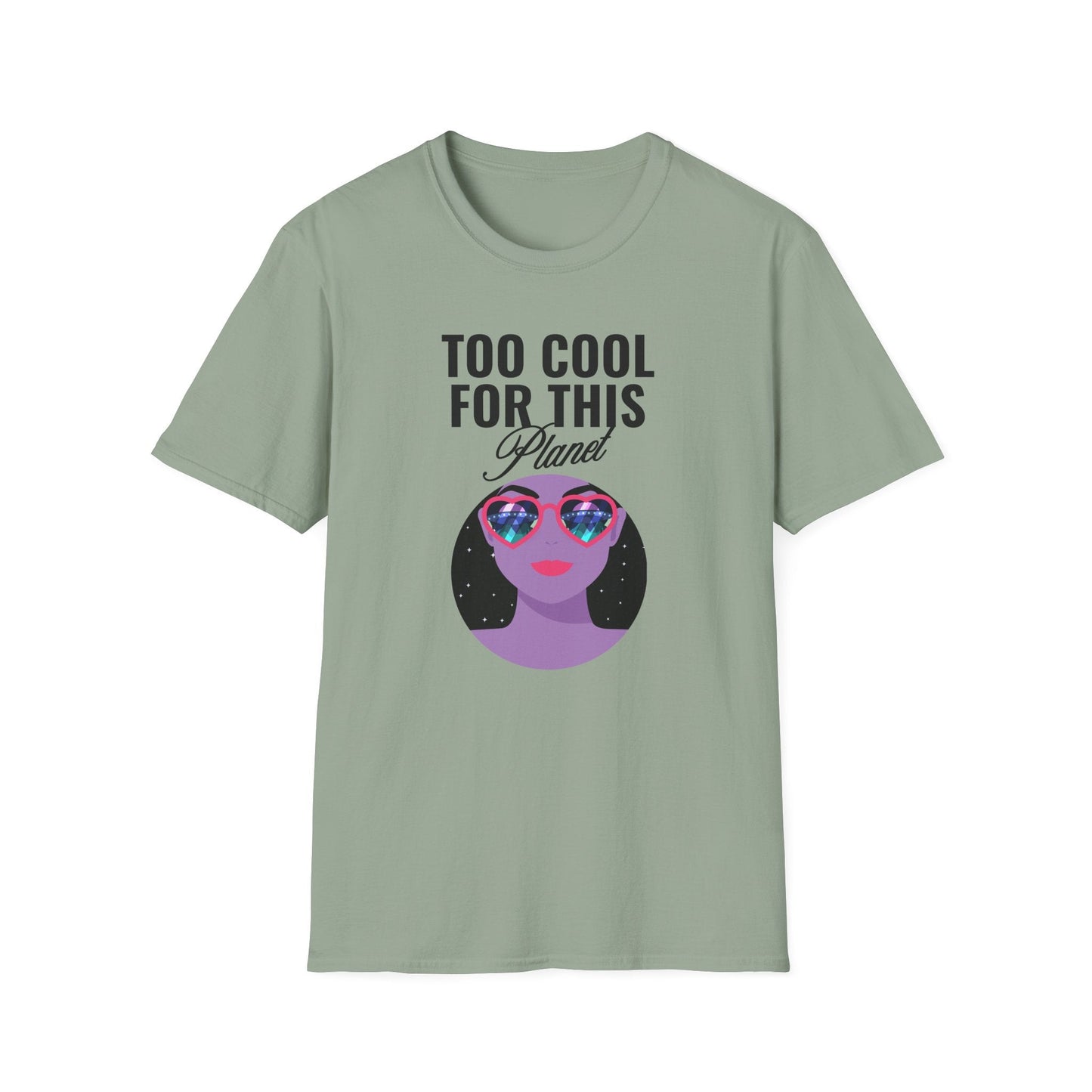 Too Cool For This Planet TShirt  Retro Alien Sunglasses Graphic Tee