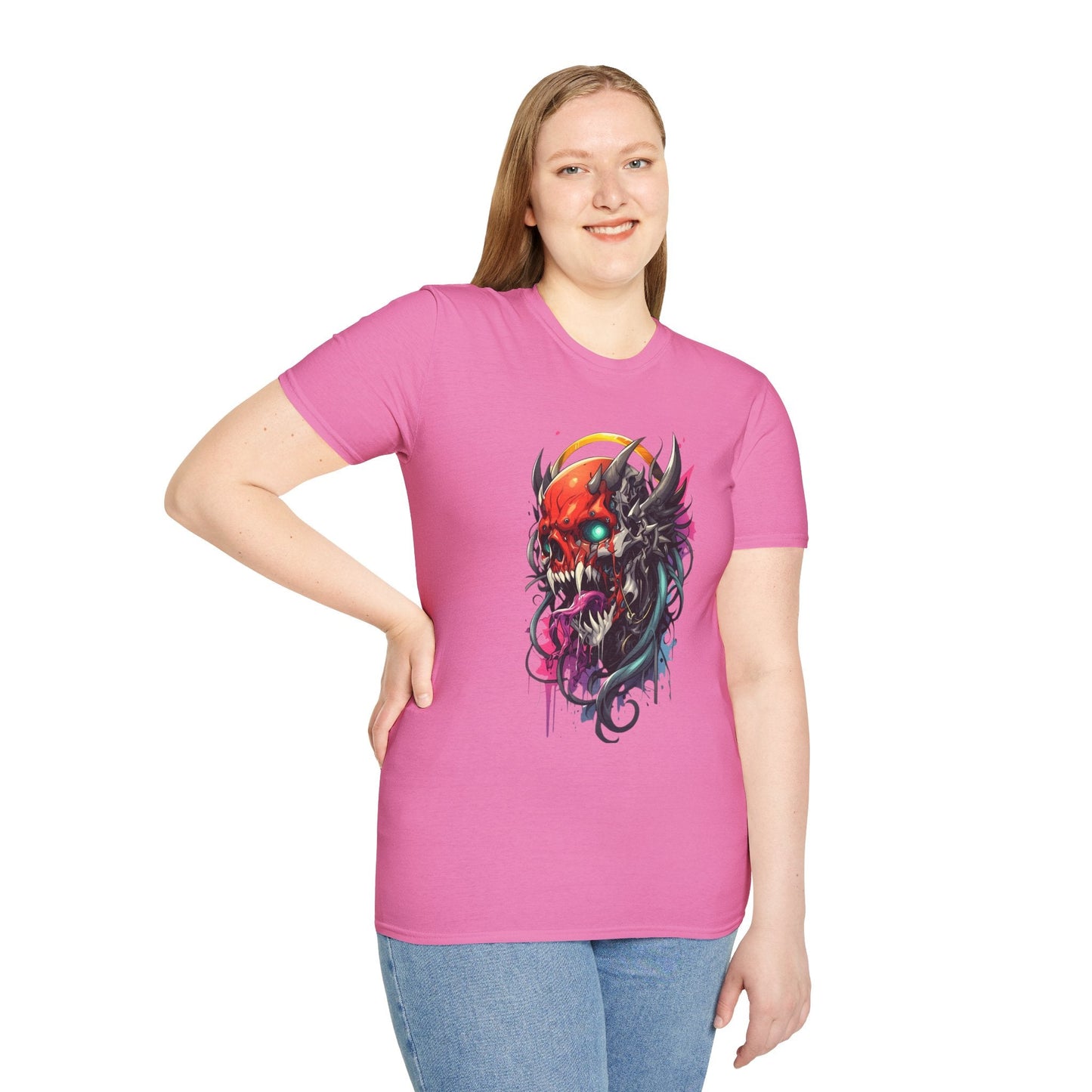 Skull Tee Shirt Unisex Skeleton Art Design Gildan Softstyle 64000 100 Percent Ring Spun Cotton