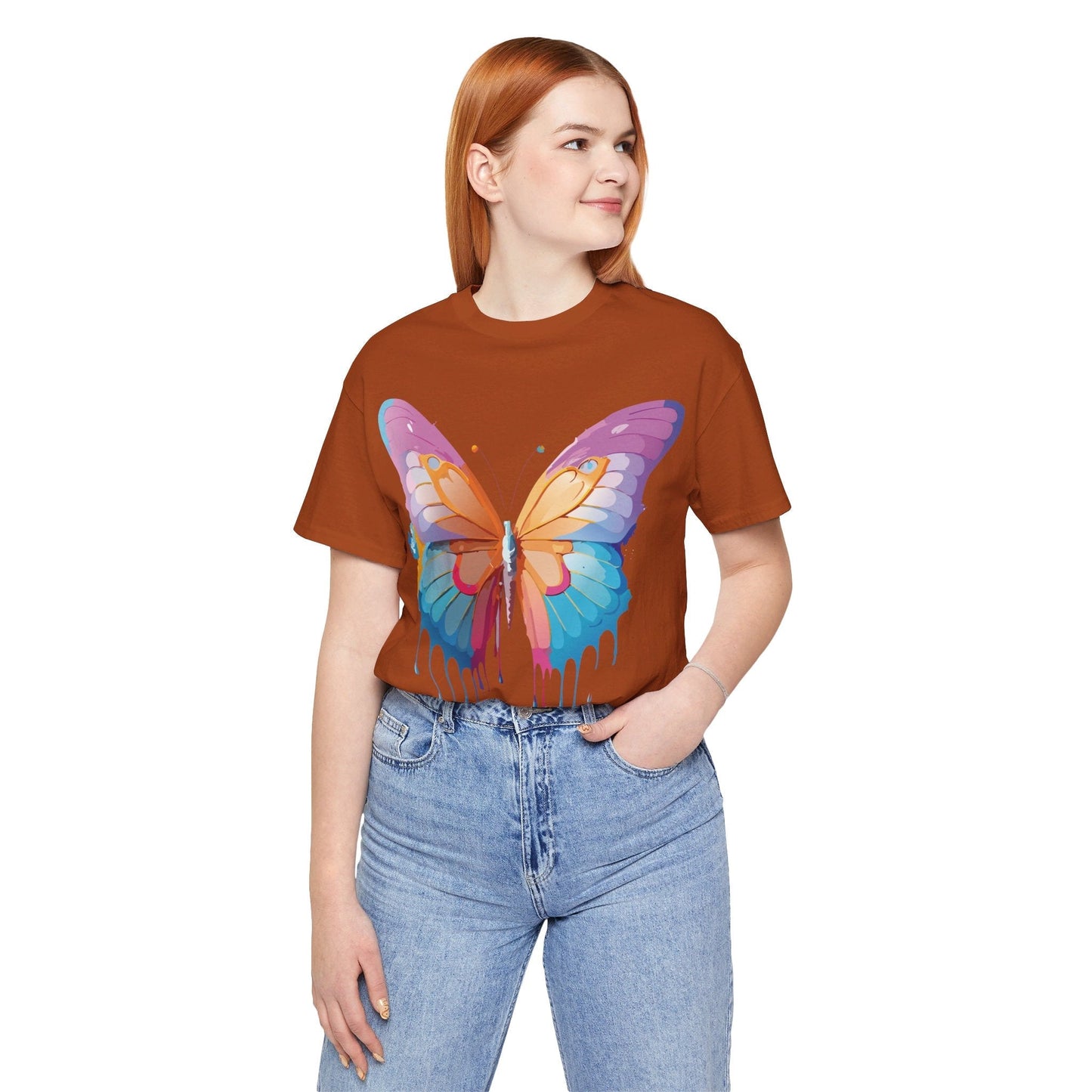 Butterfly Graphic Unisex 100 Cotton Lightweight Vintage Design Jersey Tee 90