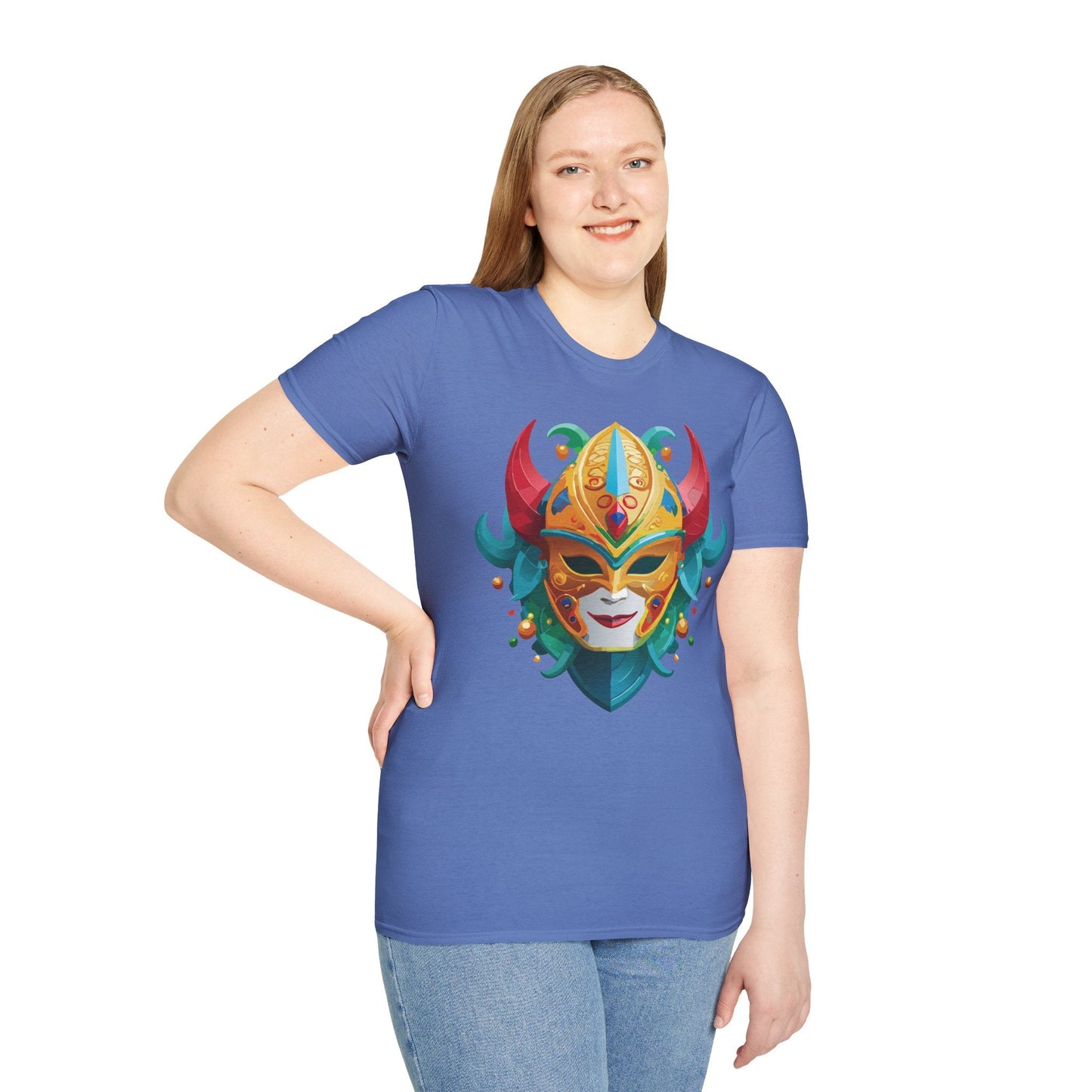 Mask Graphic Unisex Cotton Masquerade Design Artwork Tee 12