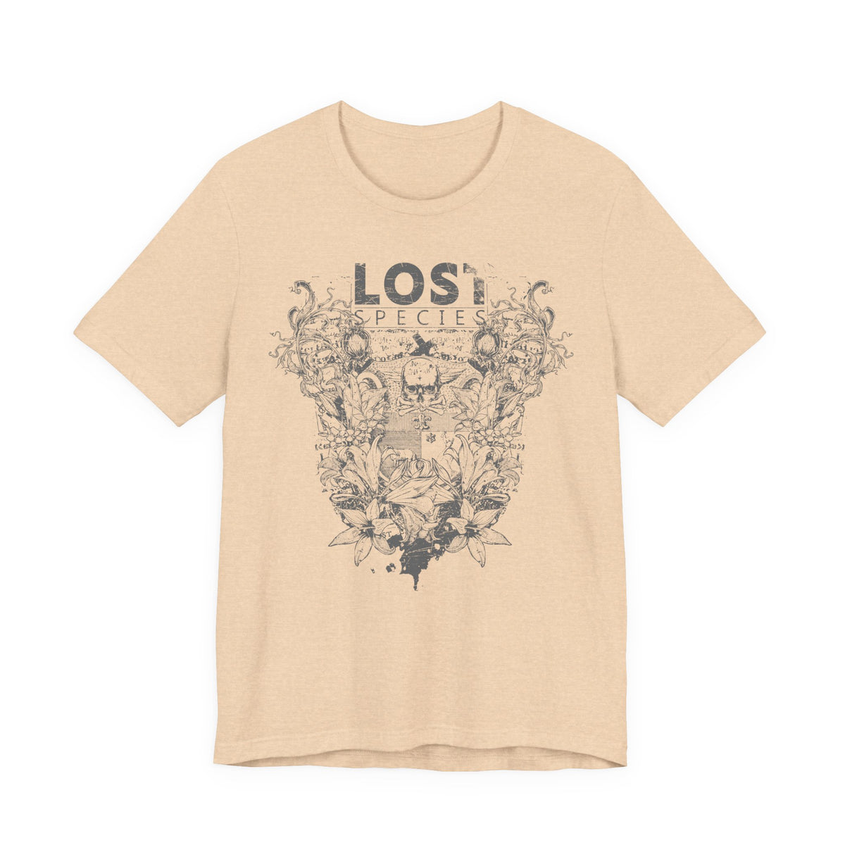 Lost Species Tee Floral Wildlife Illustration Rock Band T-Shirt A-7