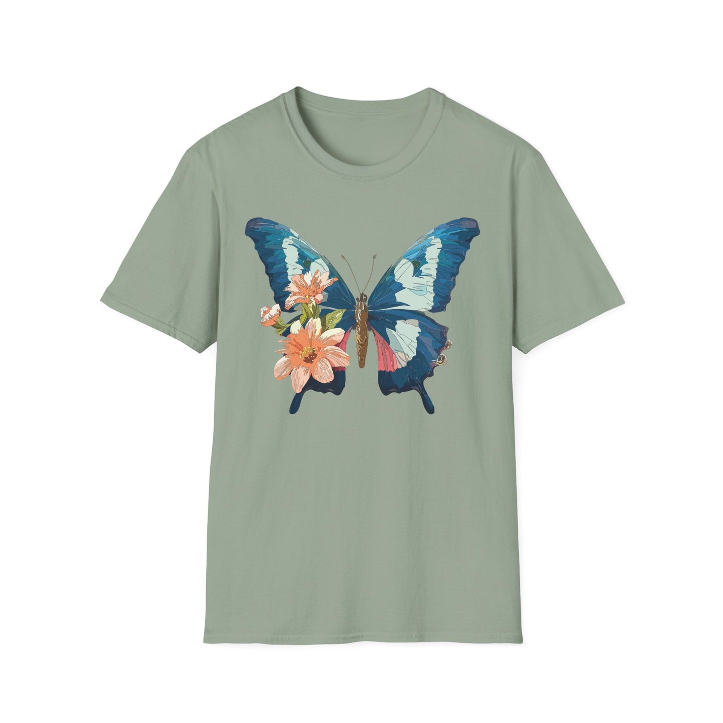 Butterfly Themed Unisex T Shirt Monarch Design Softstyle 64000 100 Cotton Tee For Everyday Comfort