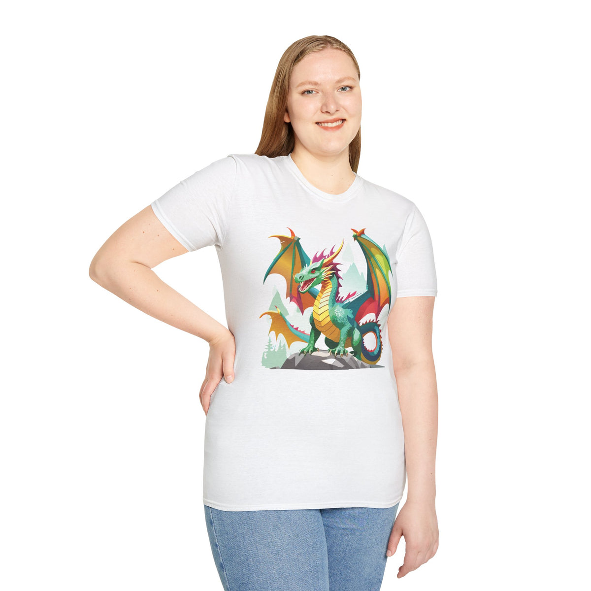 Dragon Graphic Tee Gildan Unisex 100 Cotton Tee Shirt with Animals m24