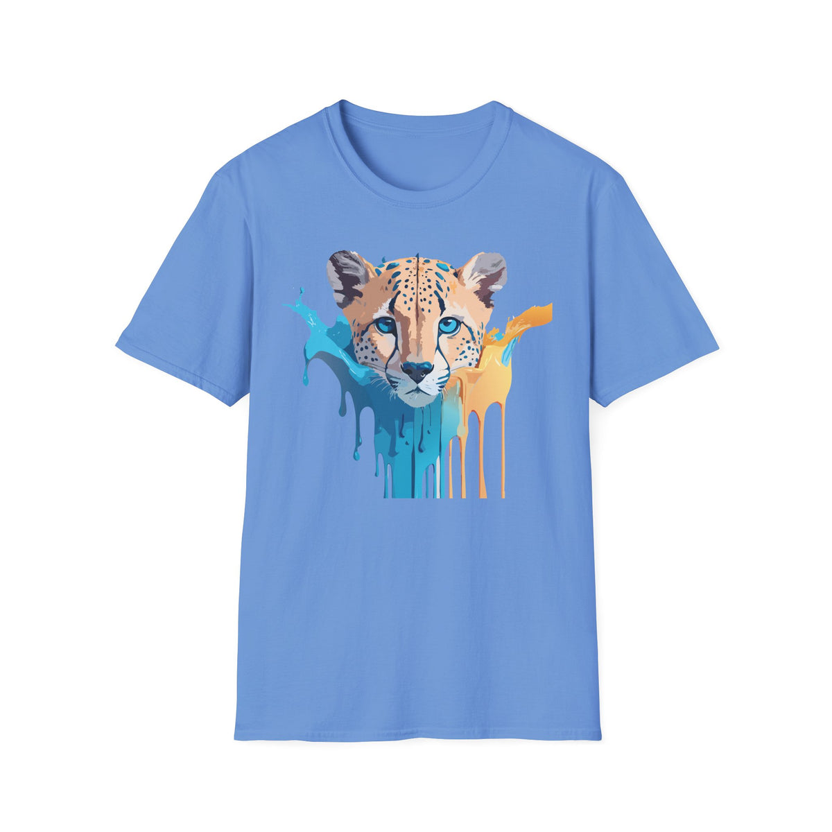 Color Splash Cheetah T-Shirt | Animal Face Art Tee