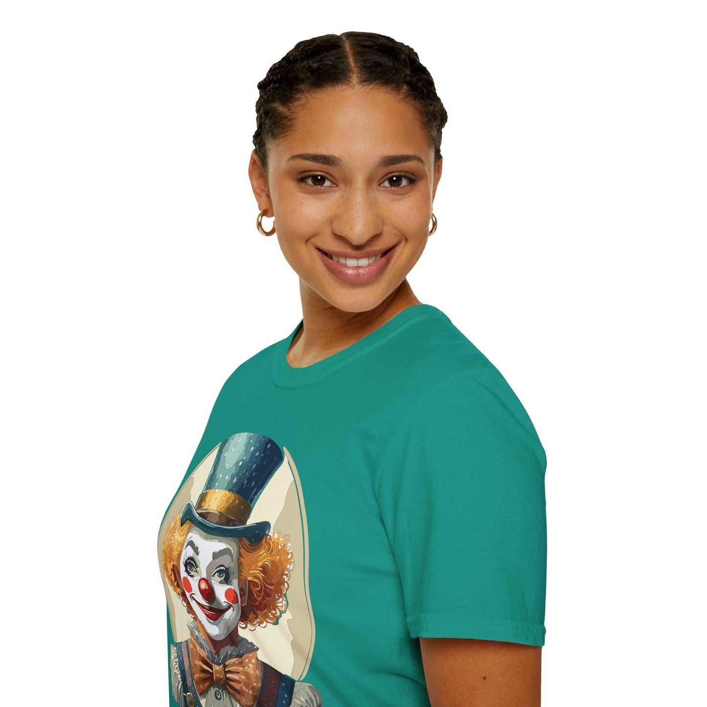 Clown Shirt Unisex T Shirt With Clown Circus Theme Funny Man Shirt Gildan Softstyle 64000