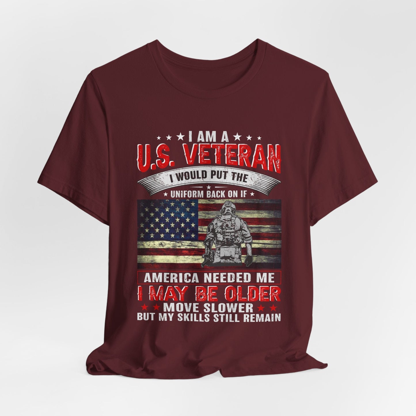 Army Veteran Patriotic Graphic Design Unisex Cotton T-Shirt v25