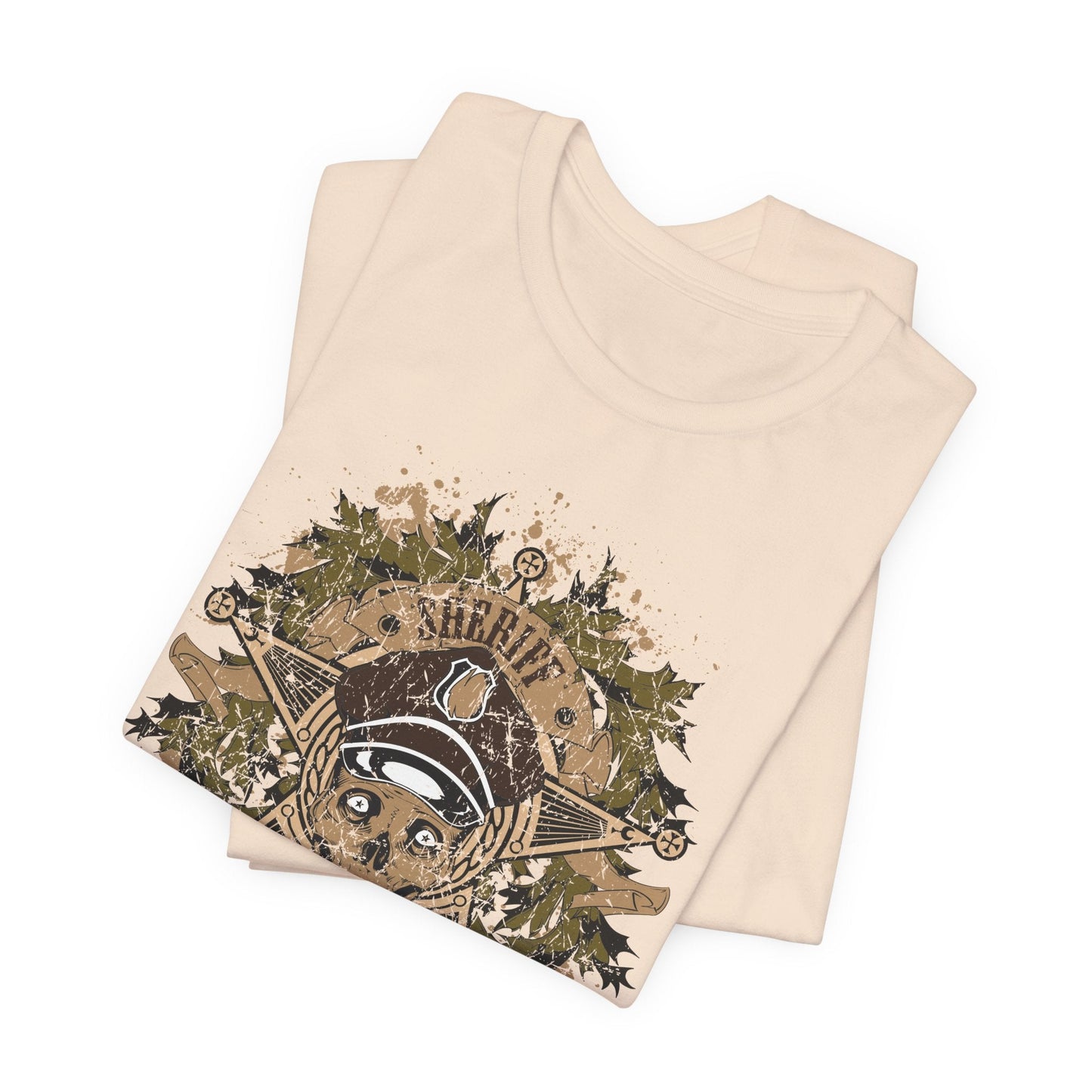 Skull Floral Emblem Graphic Unisex Cotton Tee Art-45