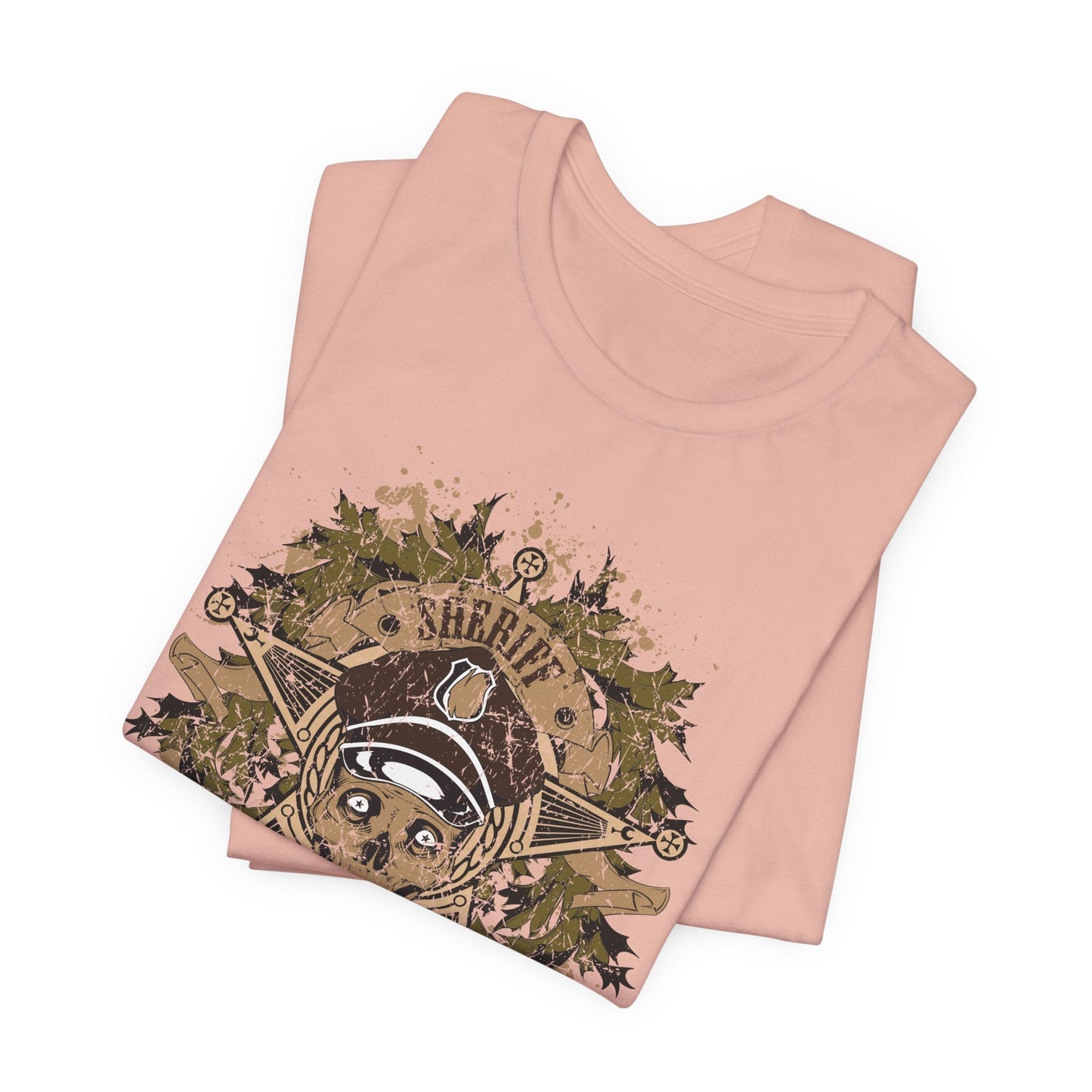 Skull Floral Emblem Graphic Unisex Cotton Tee Art-45