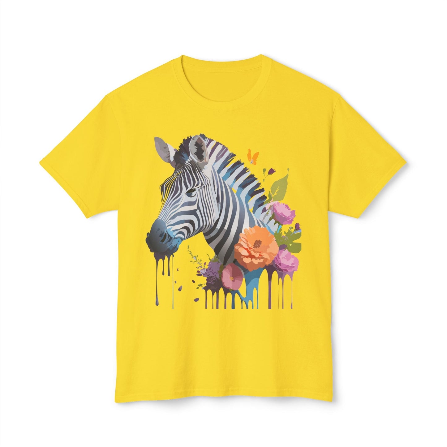 Unisex Zebra Art T Shirt With Full Color Print HD Cotton Tee Made In USA For Everyday Style