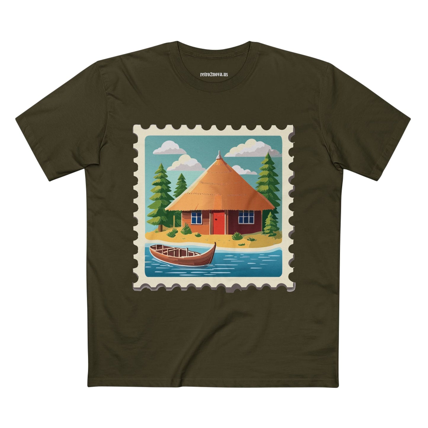 Stamp Shirt Postage Stamp Tee Unisex Premium Cotton Art Design By Retro2Nova Original Art Collection