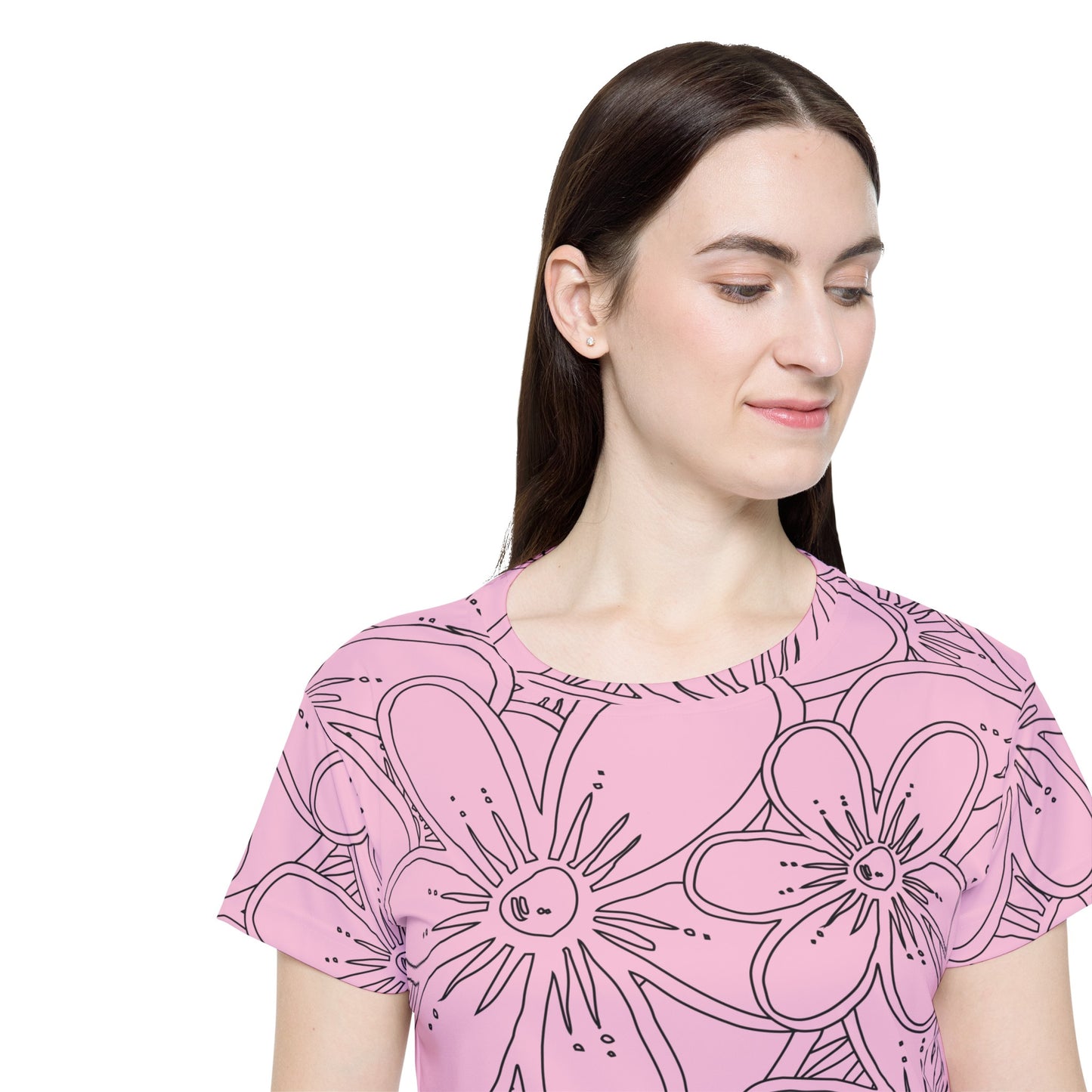 Poly Jersey Tee Shirt with floral prints