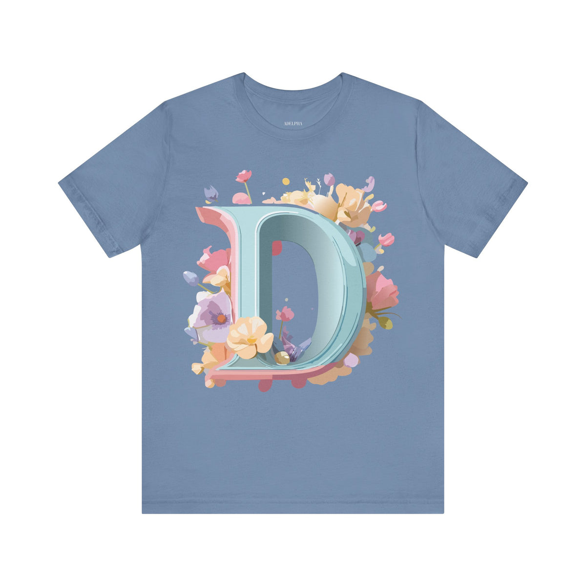 Letter D Graphic Unisex Cotton Bella+Canvas Tee with Art Letter Design