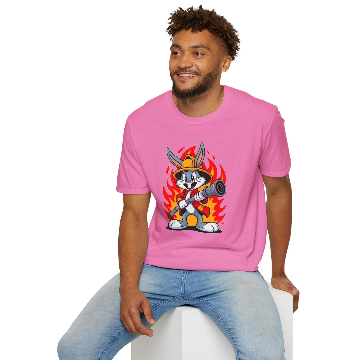 Bugs Bunny T Shirt Unisex Cartoon Graphic Tee 100 Percent Ring Spun Cotton Softstyle