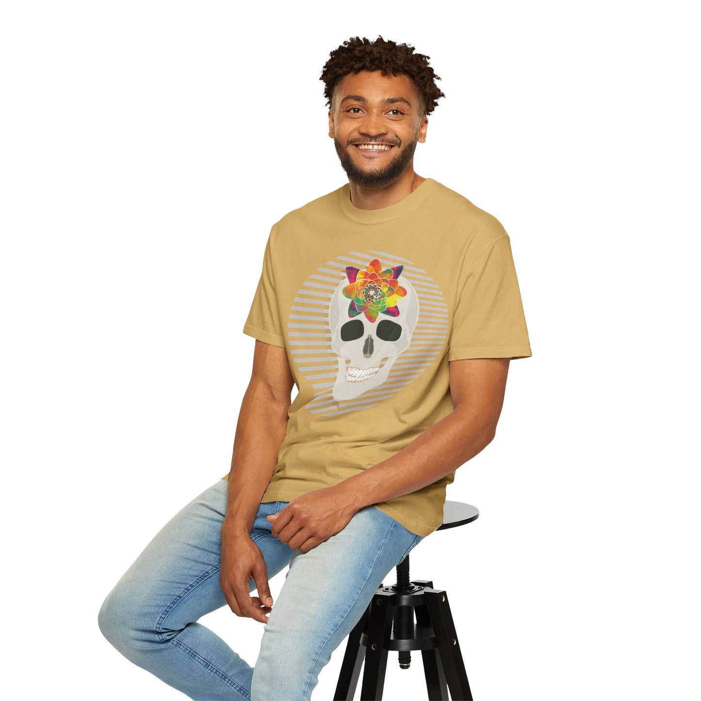 Unisex Cotton Tee Shirt with Skull