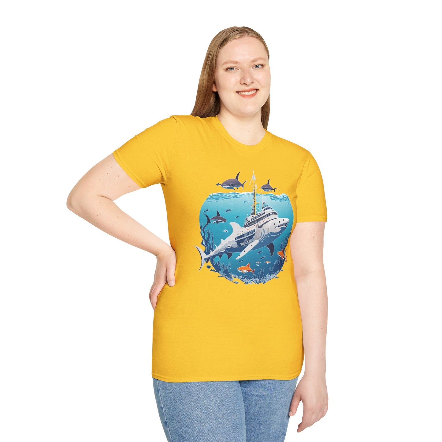 Ocean Graphic Unisex Softstyle Cotton Tee 6