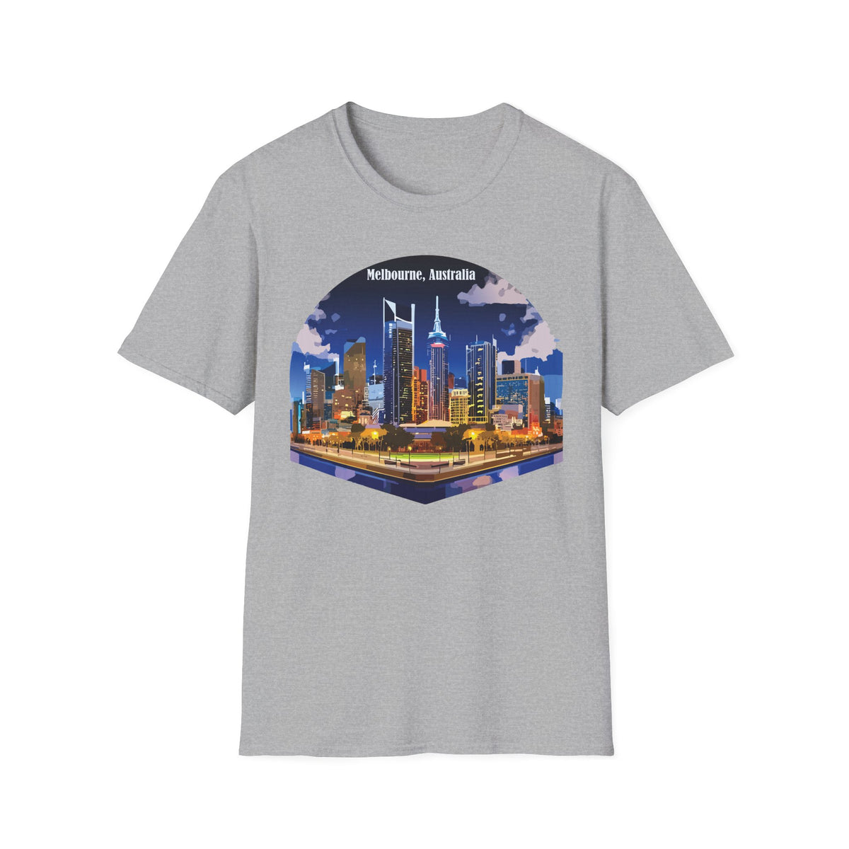 Melbourne Australia Skyline T-Shirt | Cityscape Nightscape Tee