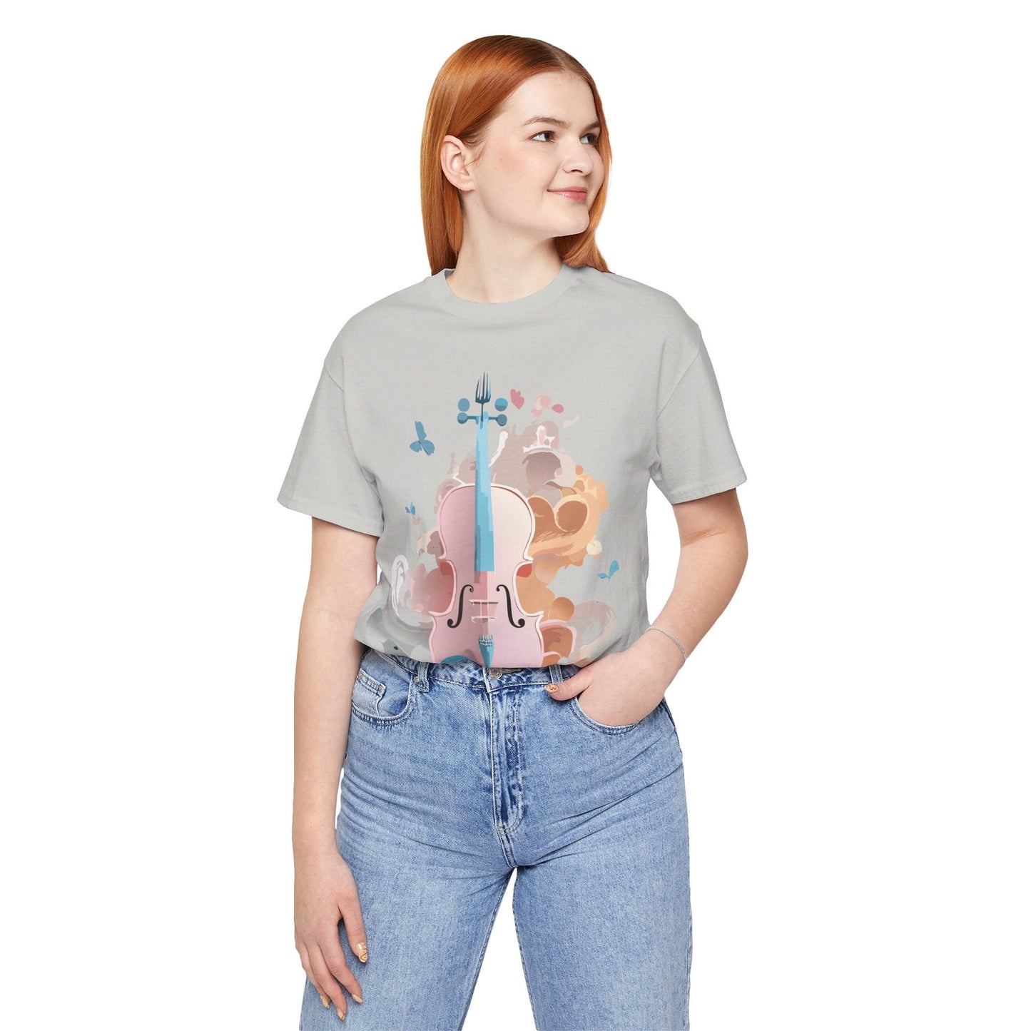 Music Graphic Unisex 100 Cotton Vintage Art with Musical Elements Tee 7