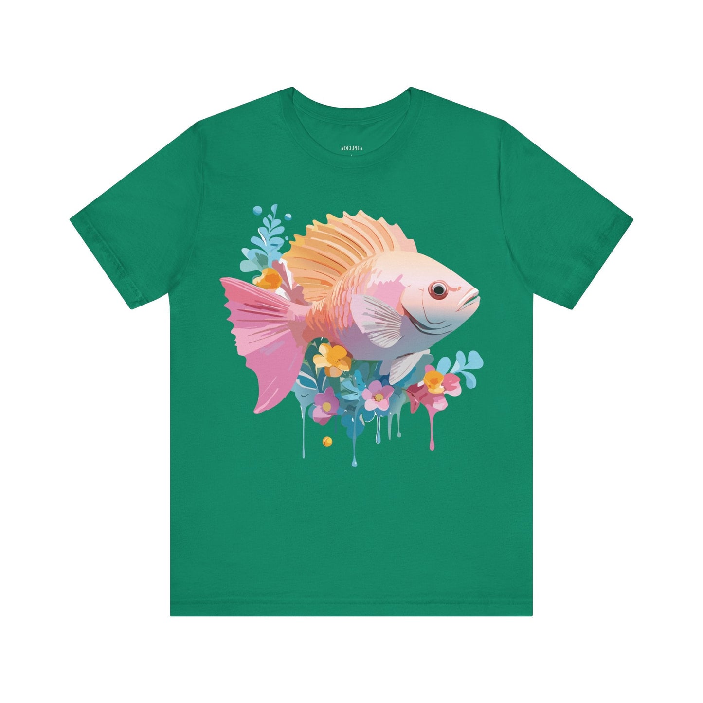 Adelpha Fish Graphic Tee Unisex Short Sleeve Shirt Vintage Inspired Art Design Collection