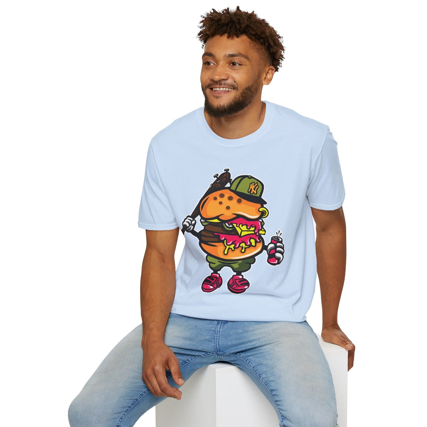 Unisex Cartoon T Shirt Funny Animation Tee Gildan Softstyle 64000 100 Percent Cotton